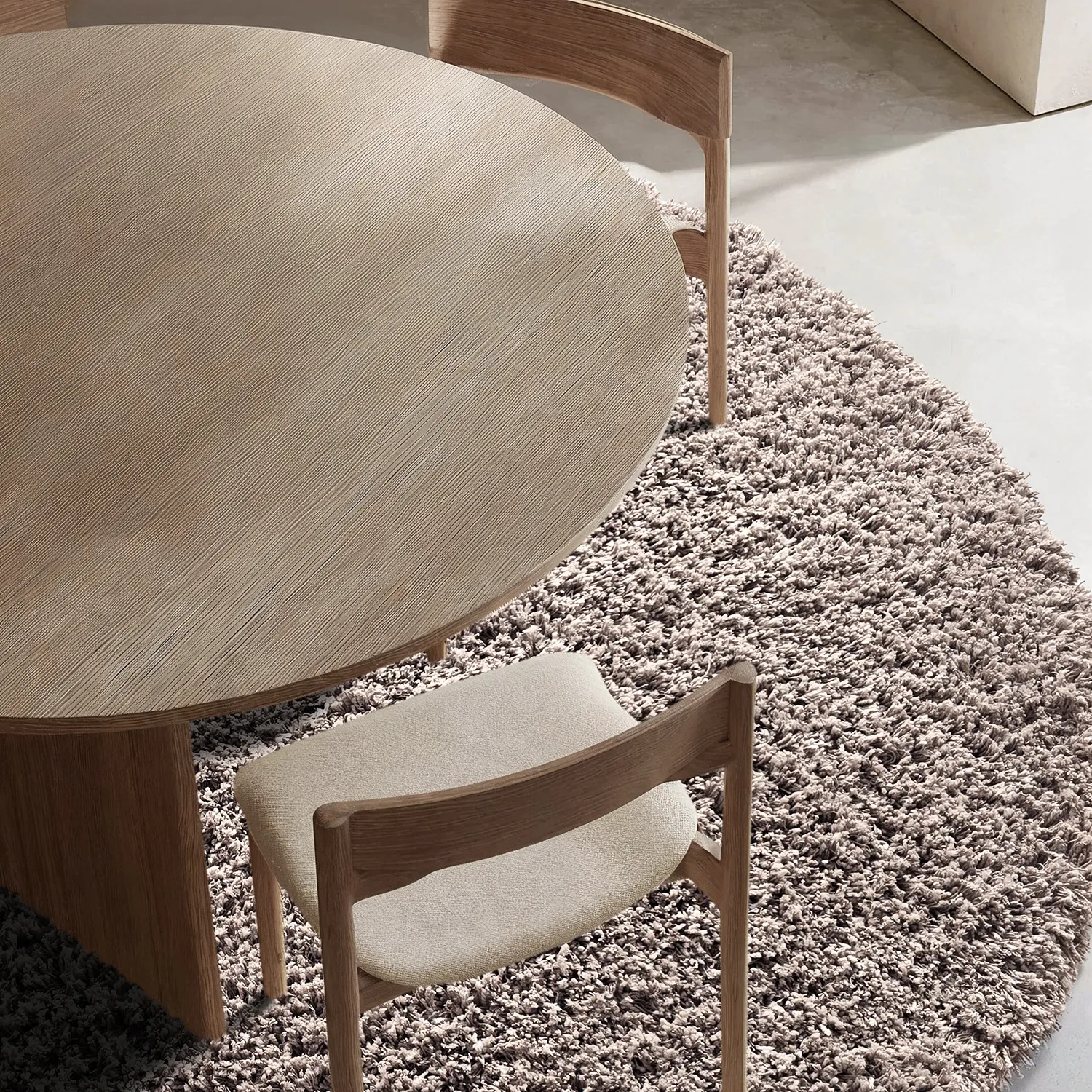 Tappeto rotondo - Combarro Solid Cotton Shaggy (taupe)