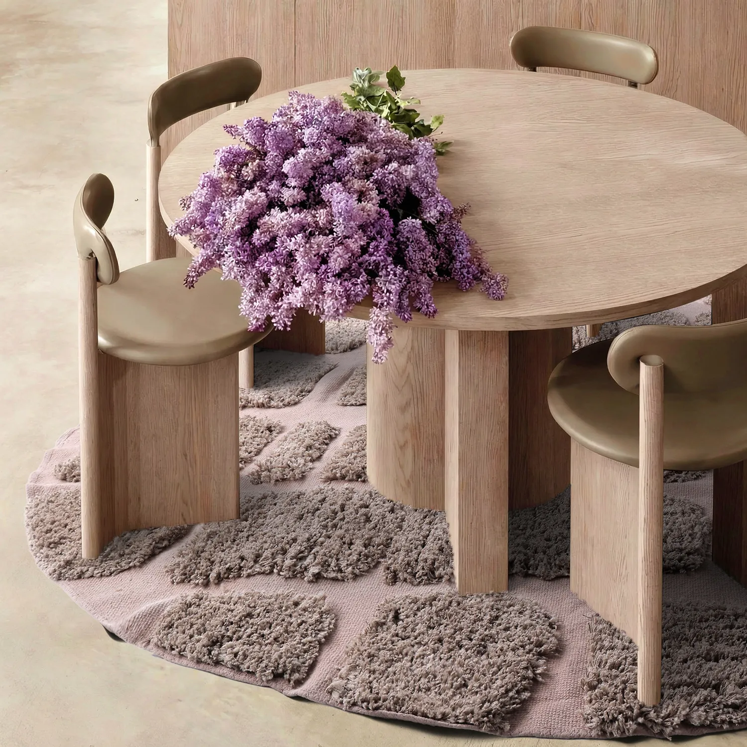 Tappeto rotondo - Otranto Natural Cotton Shaggy (taupe)