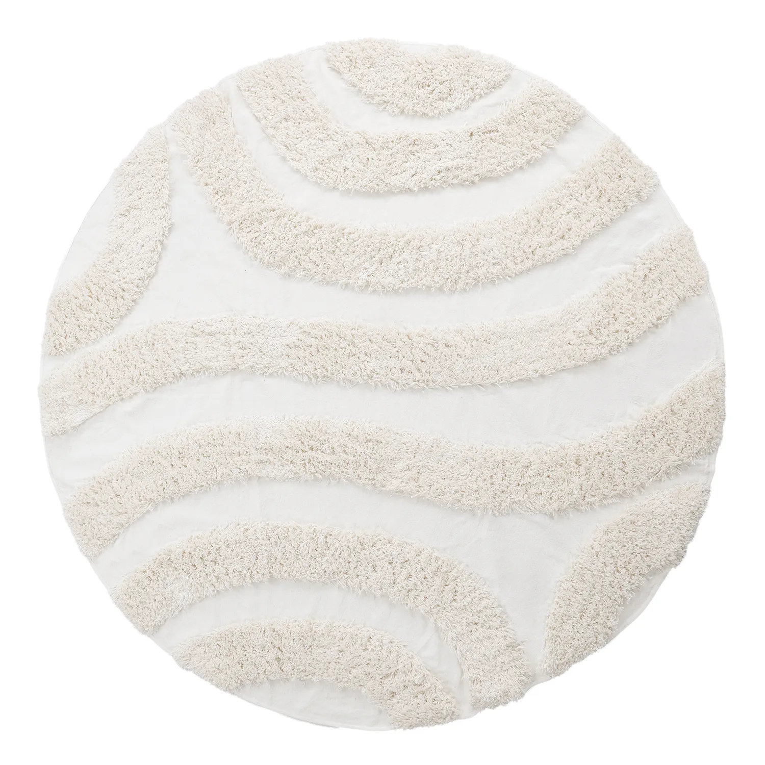 Tappeto rotondo - Sivota Natural Cotton Shaggy (bianco)
