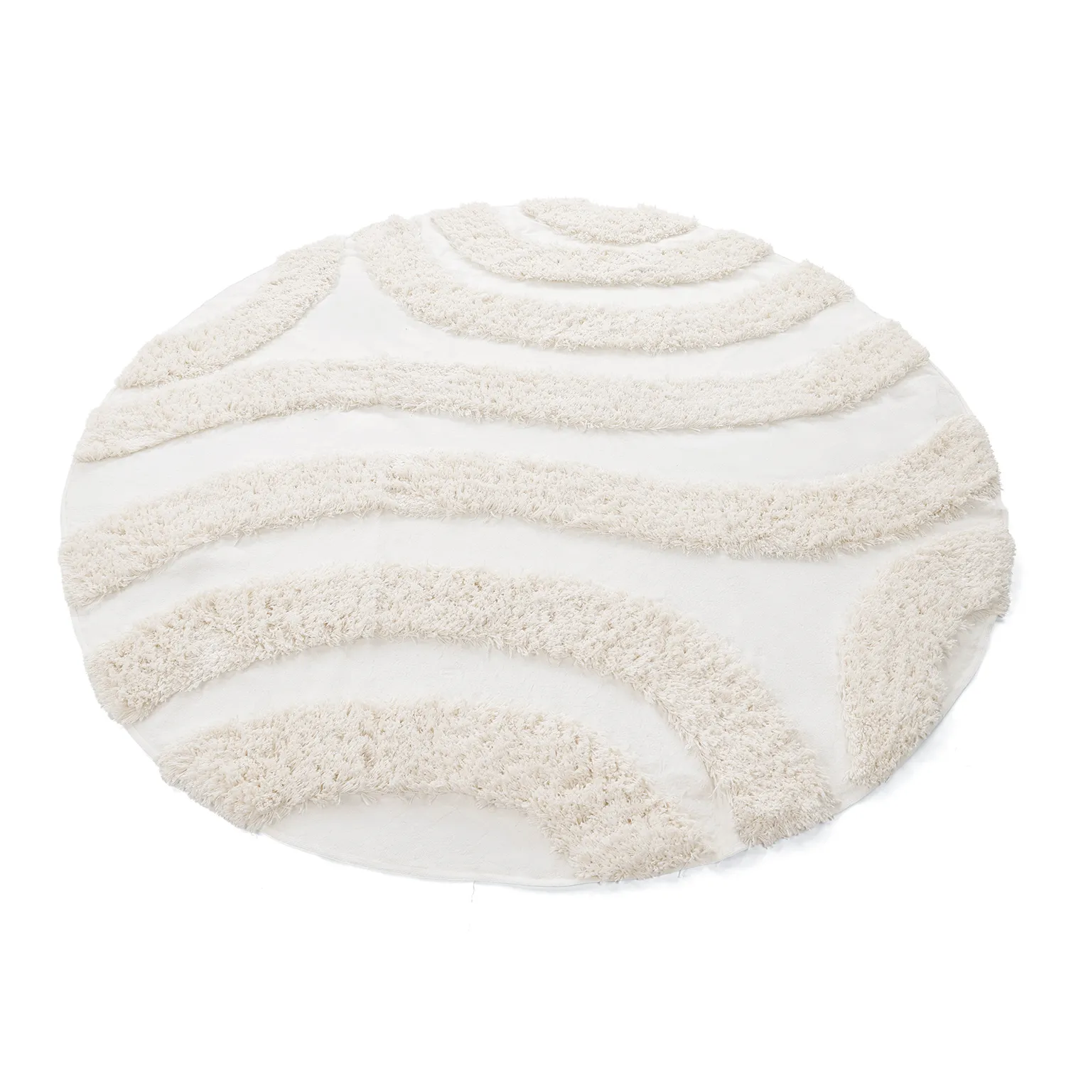 Tappeto rotondo - Sivota Natural Cotton Shaggy (bianco)