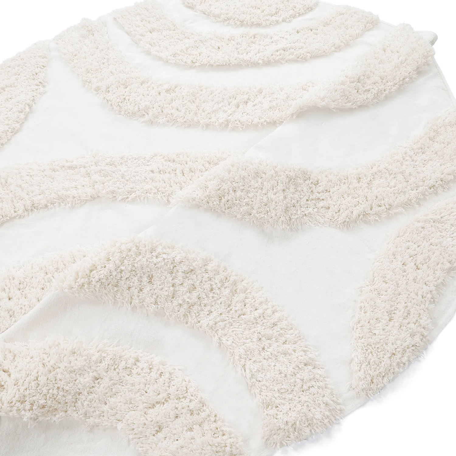 Tappeto rotondo - Sivota Natural Cotton Shaggy (bianco)