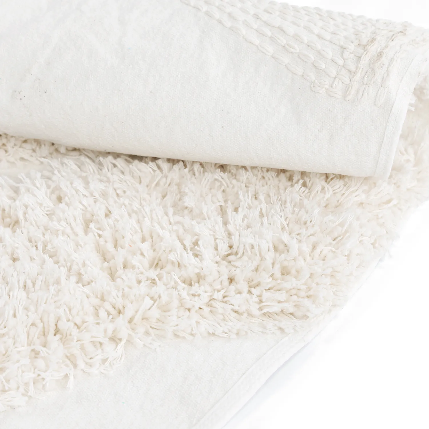 Tappeto rotondo - Sivota Natural Cotton Shaggy (bianco)