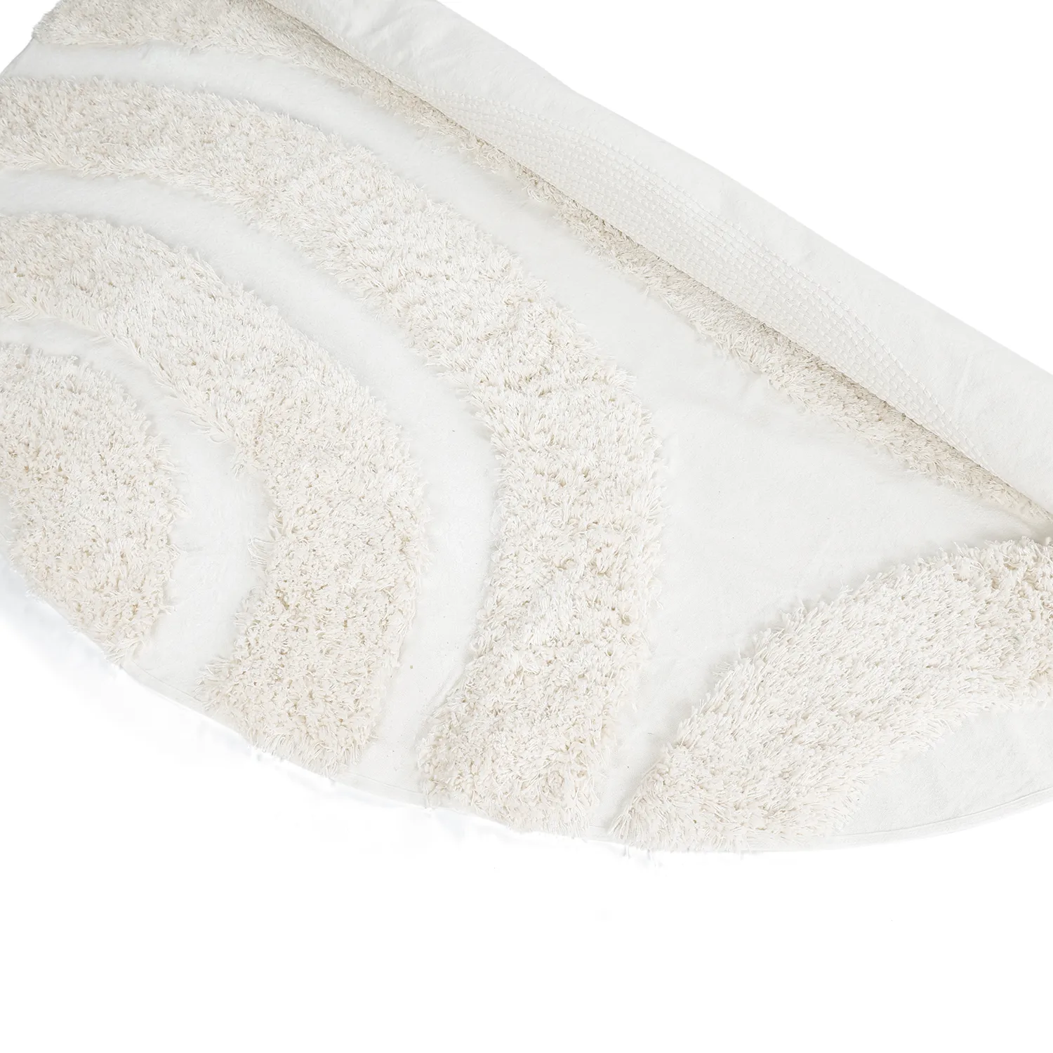 Tappeto rotondo - Sivota Natural Cotton Shaggy (bianco)