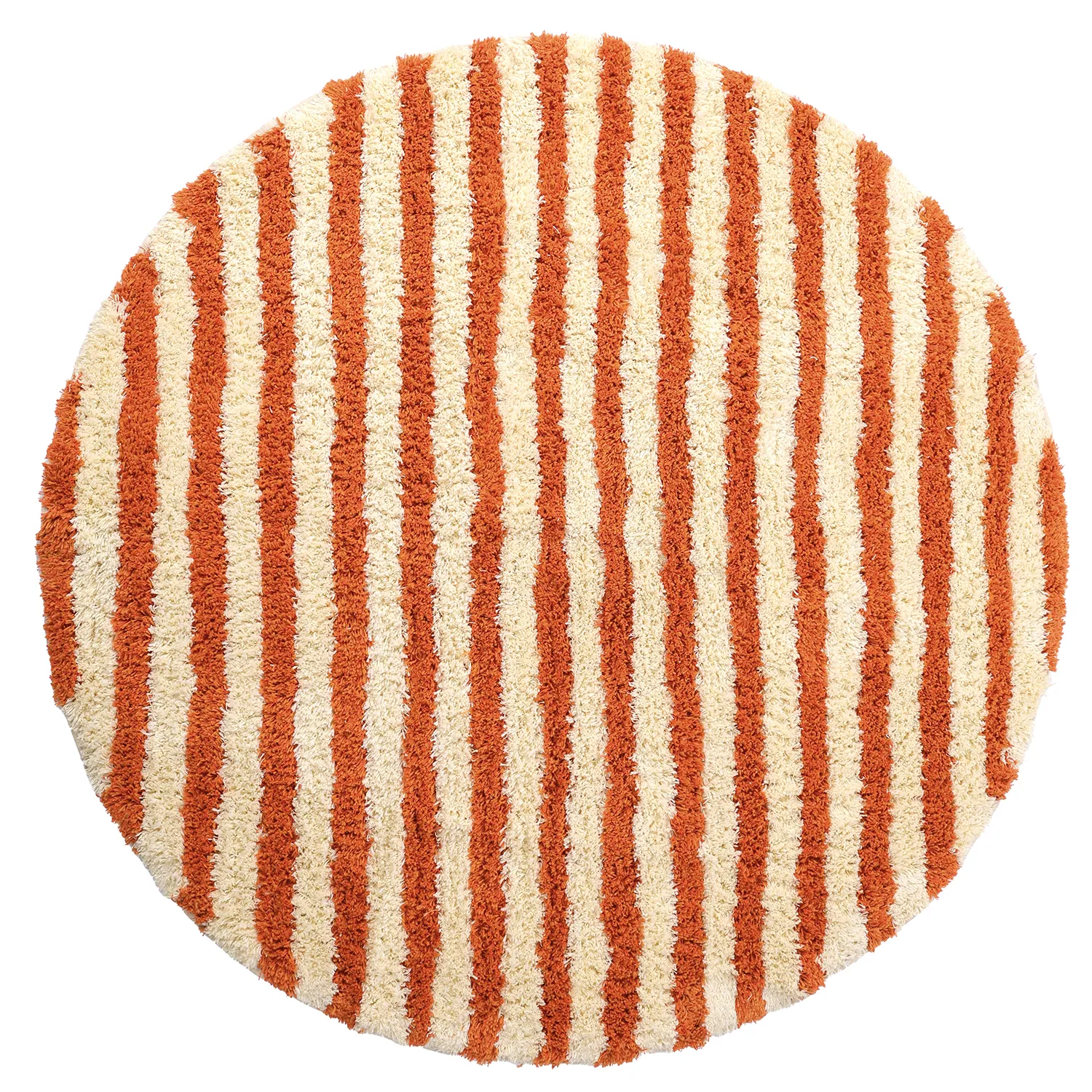 Tappeto rotondo - Thira Stripe Cotton Shaggy (giallo chiaro/arancione chiaro)