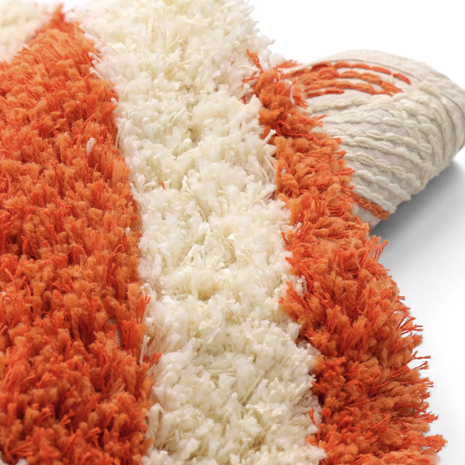 Tappeto rotondo - Thira Stripe Cotton Shaggy (giallo chiaro/arancione chiaro)