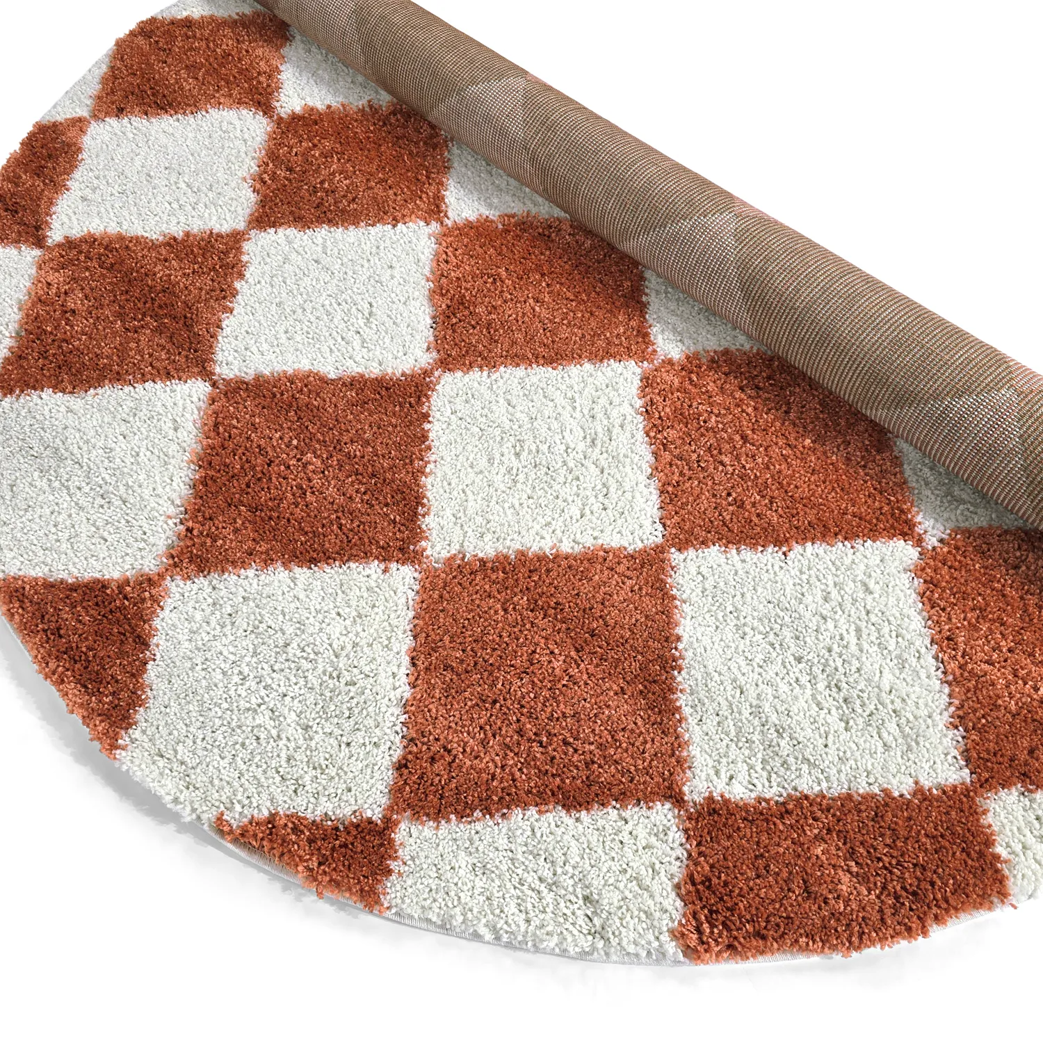 Tappeti rotondi - Albi (bianco/arancione)