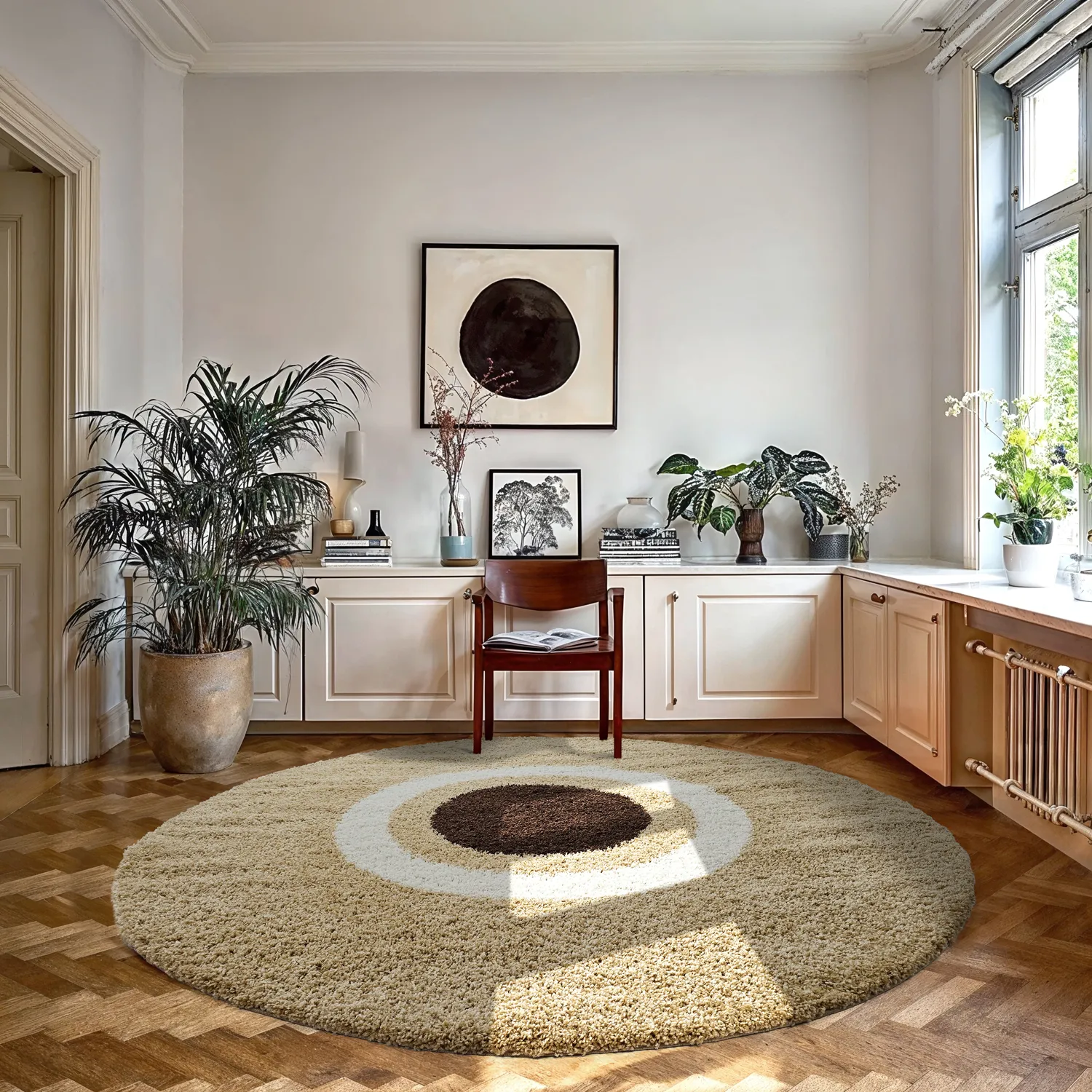 Tappeti rotondi - Alsace (beige/bianco/marrone)