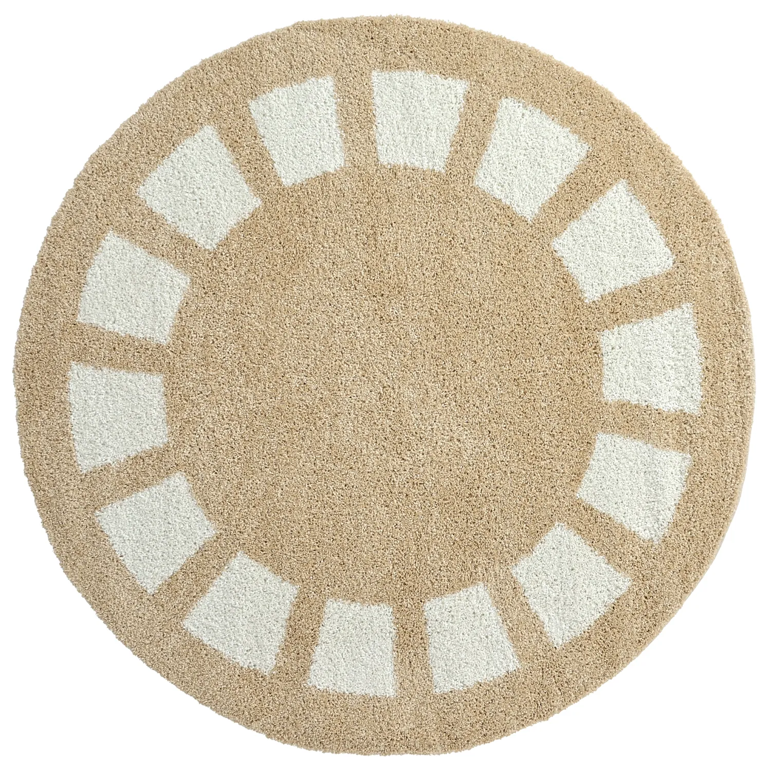 Tappeti rotondi - Asilah (beige/bianco)