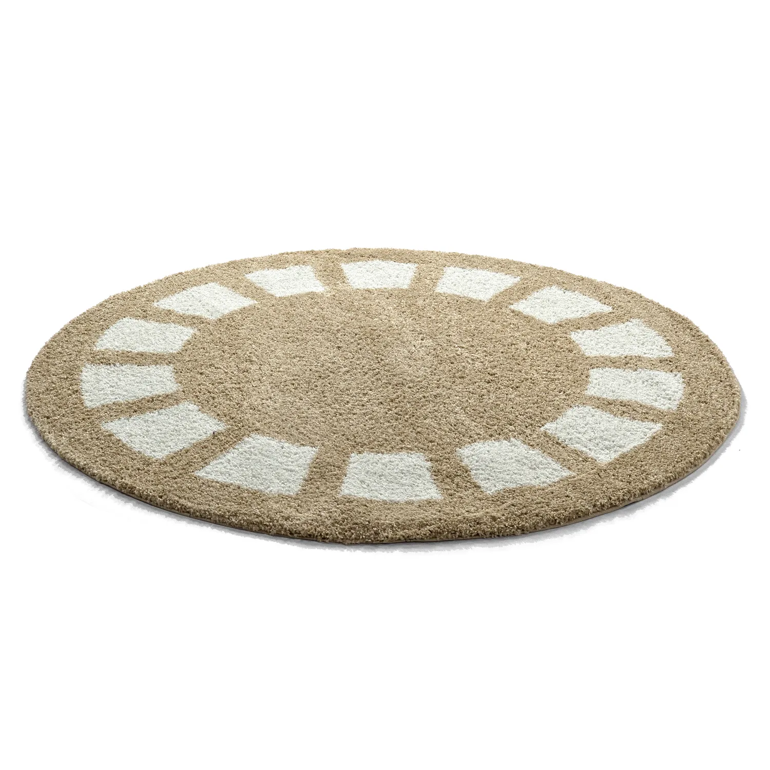 Tappeti rotondi - Asilah (beige/bianco)