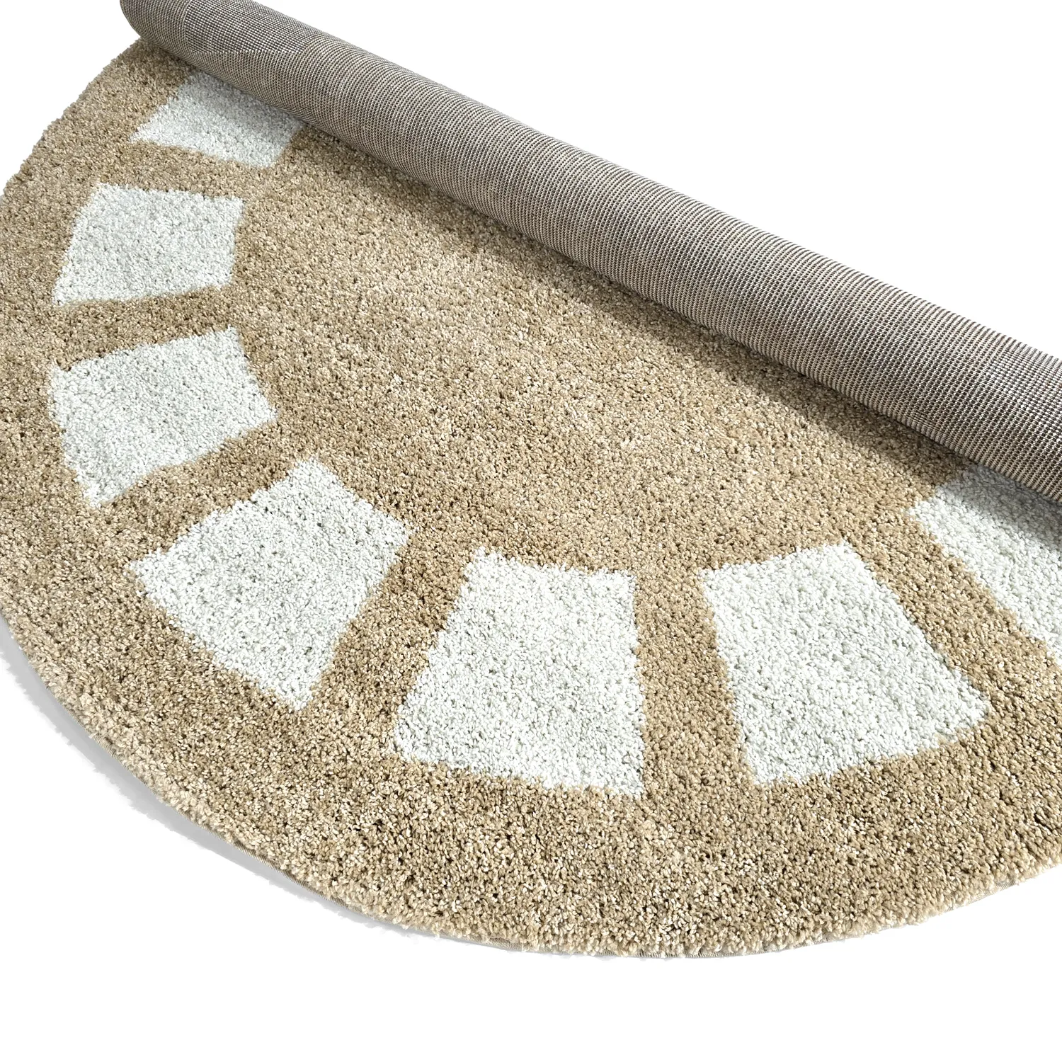 Tappeti rotondi - Asilah (beige/bianco)