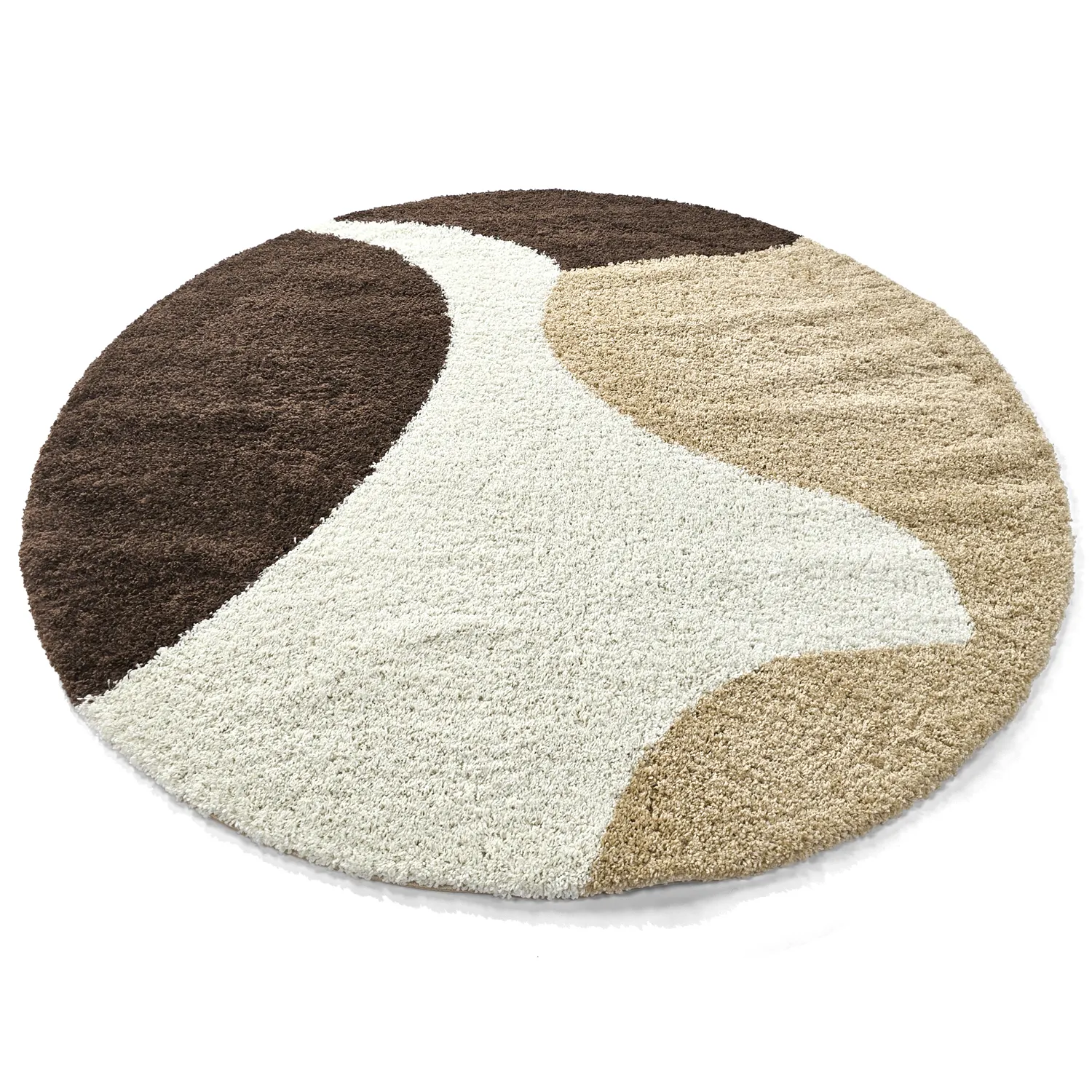 Tappeti rotondi - Chiniot (marrone/beige/bianco)