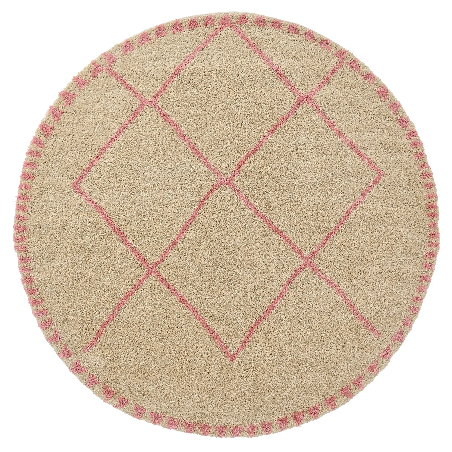 Tappeti rotondi - Tiznit (beige/rosa)