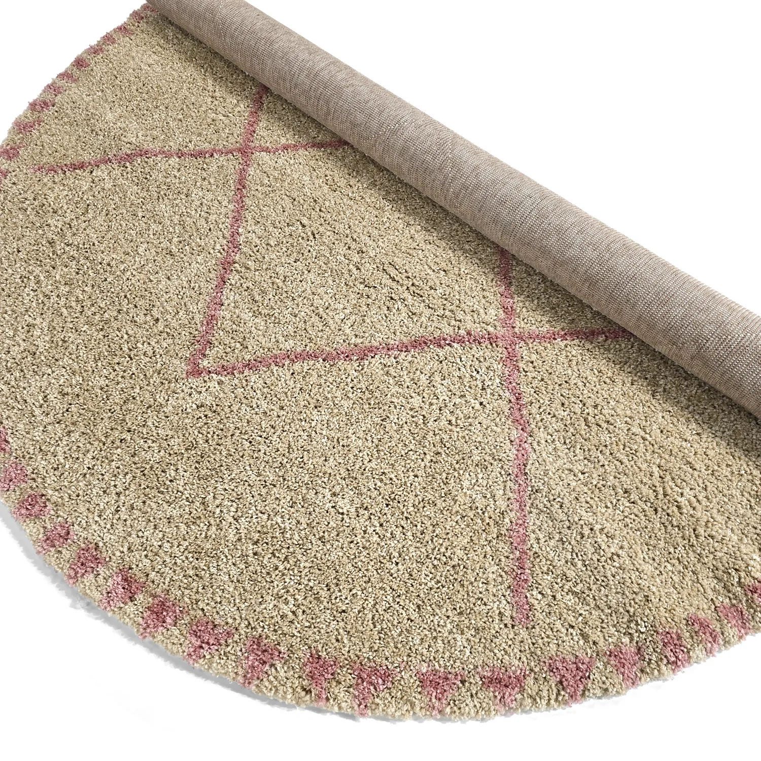 Tappeti rotondi - Tiznit (beige/rosa)