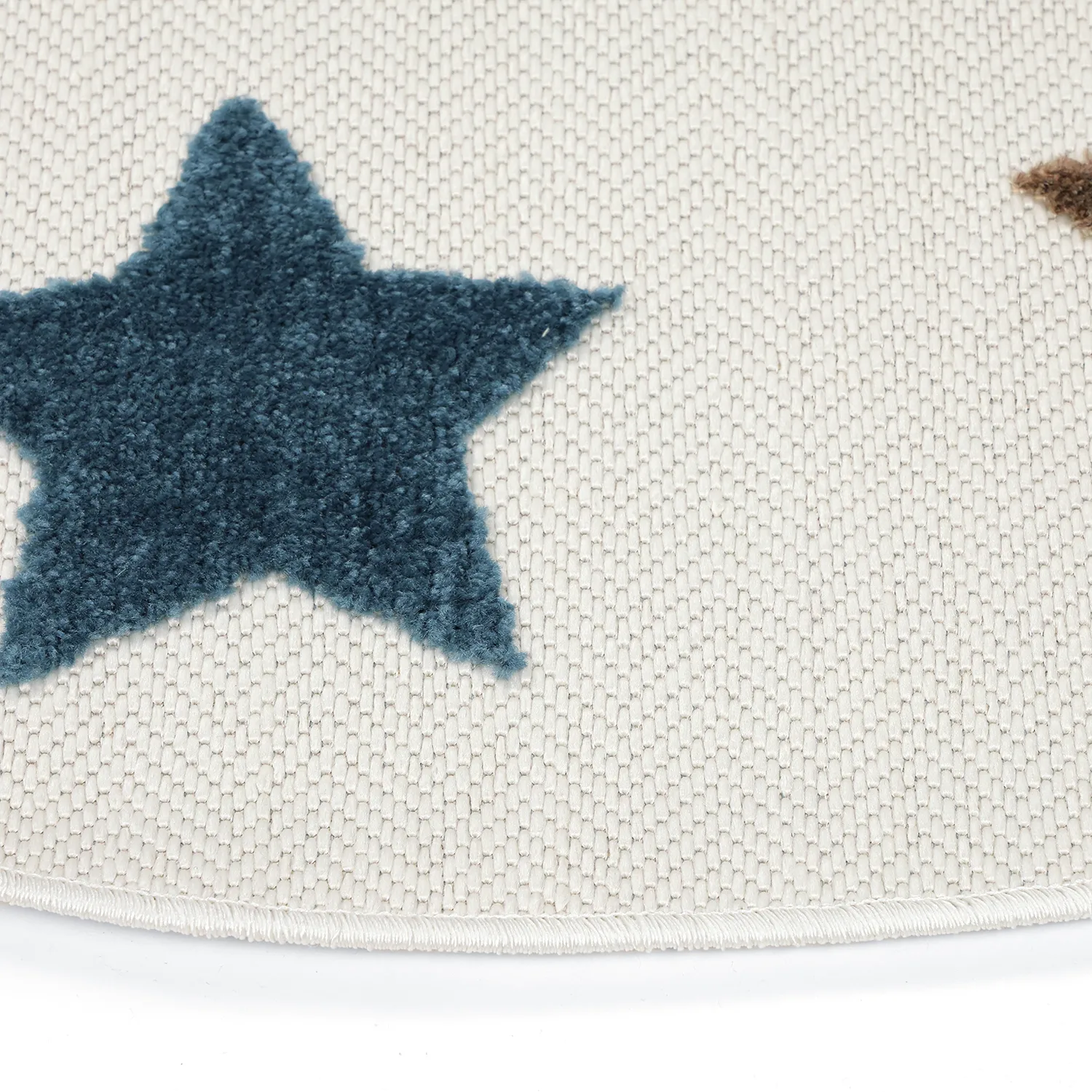Tappeto rotondo per bambini - Stars (crema/multiplo)