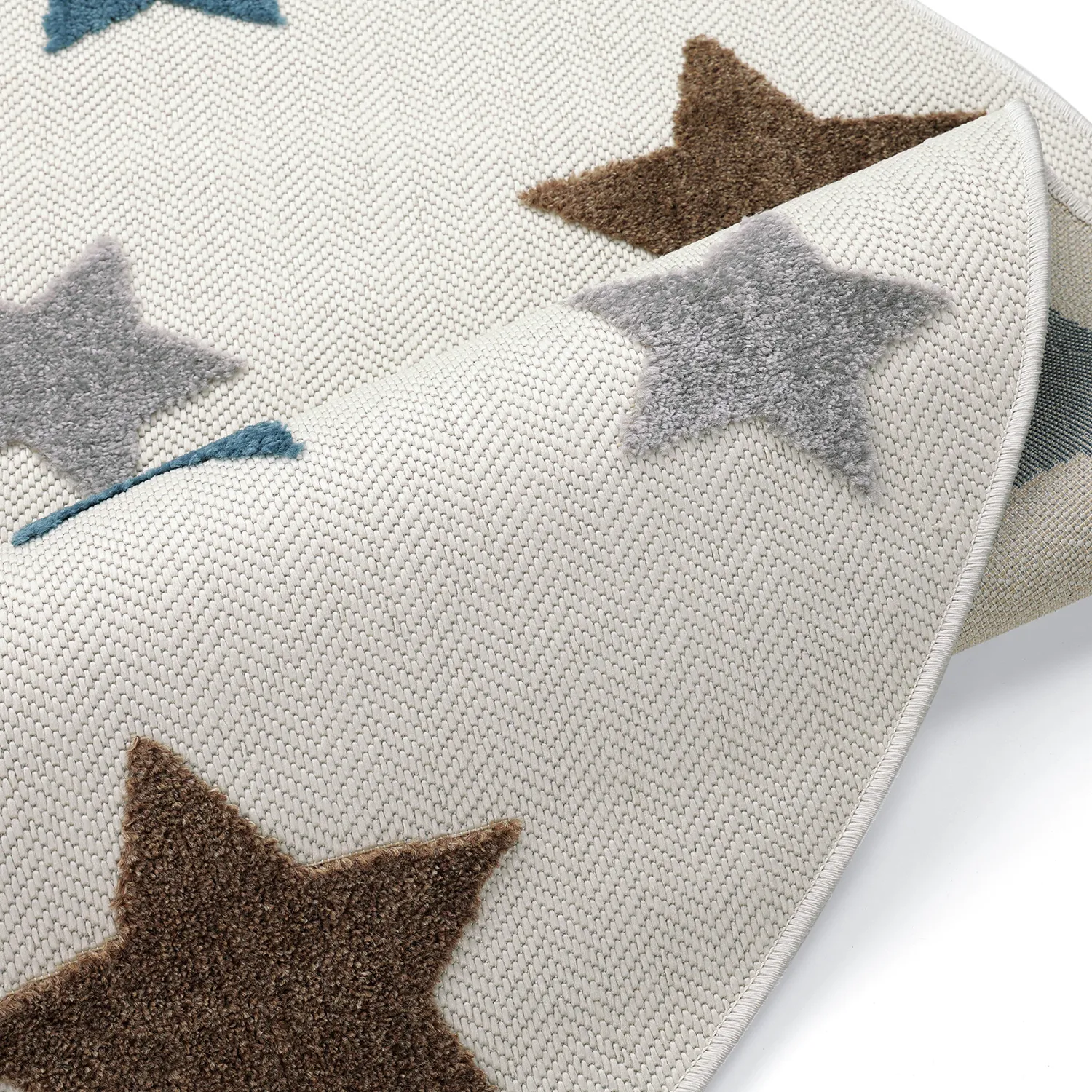 Tappeto rotondo per bambini - Stars (crema/multiplo)