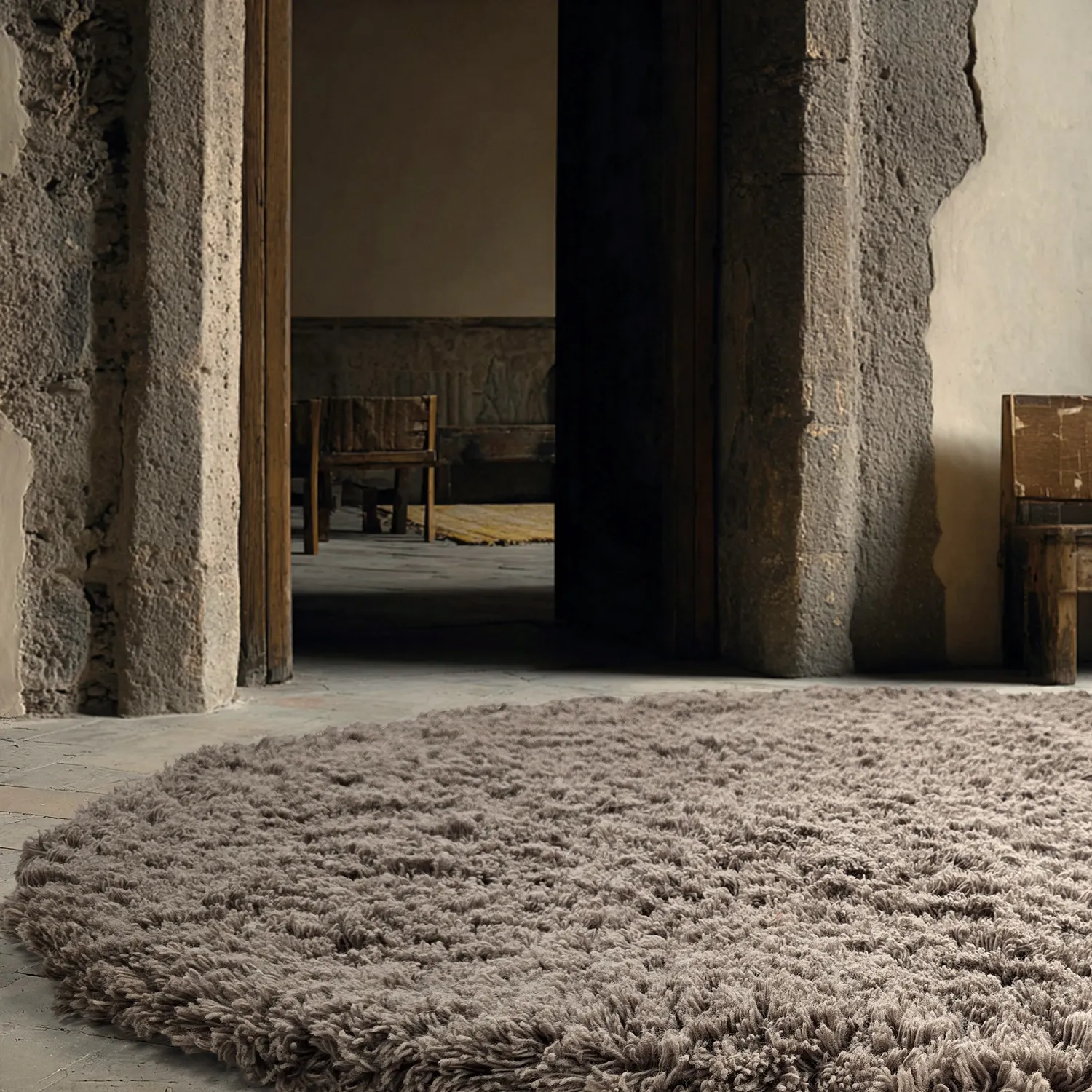 Tappeto rotondo - Aliste Wool Shaggy (marrone)