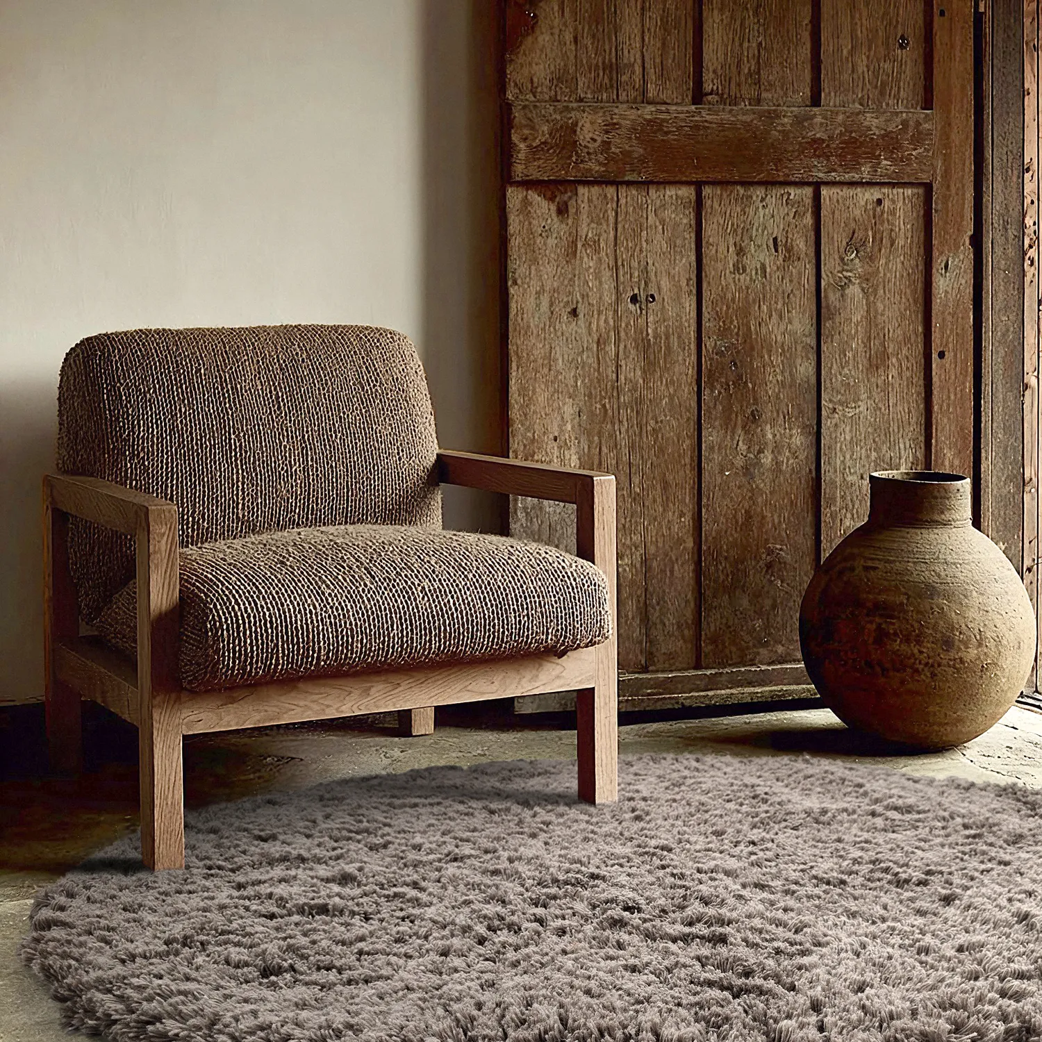 Tappeto rotondo - Aliste Wool Shaggy (marrone)
