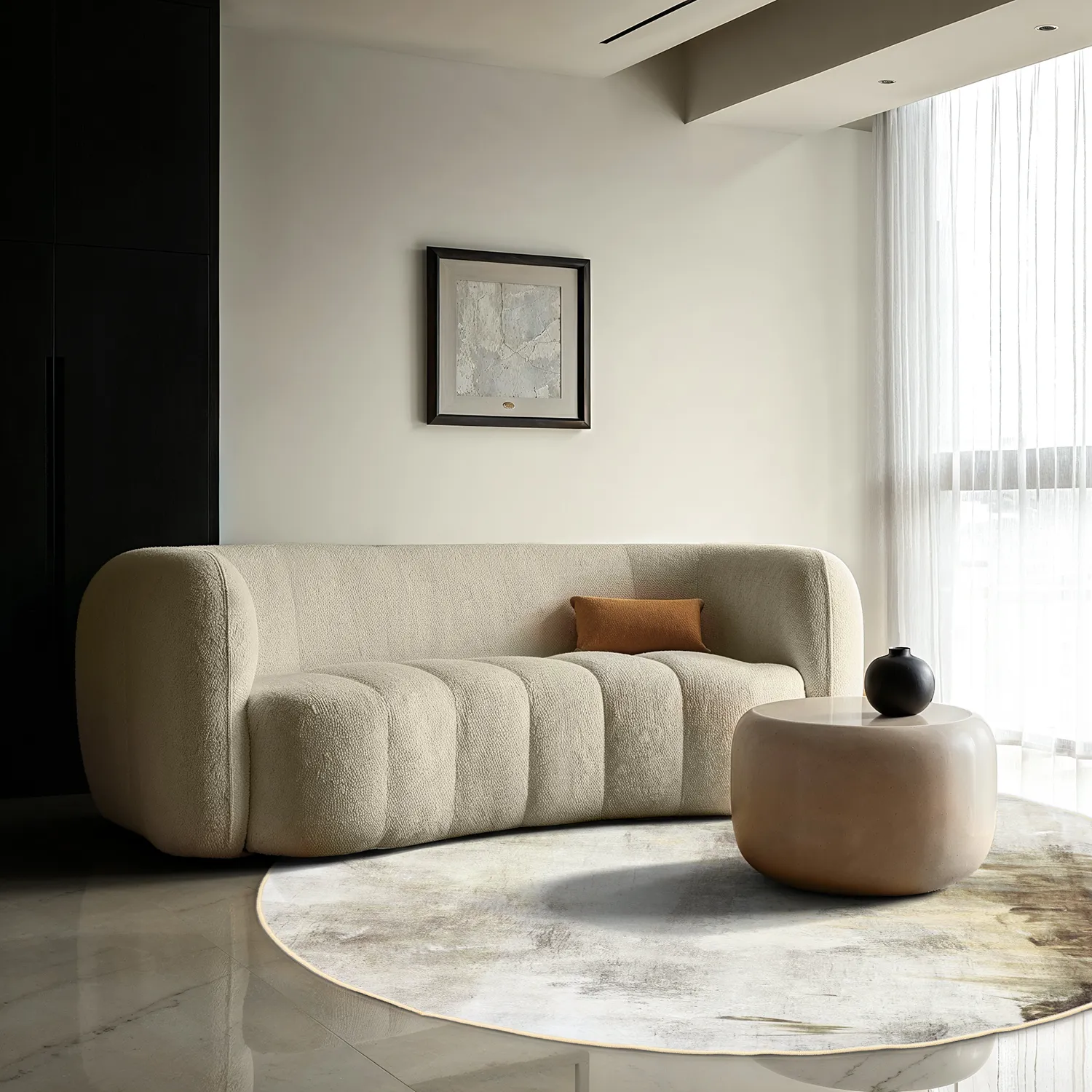 Tappeto rotondo - Cadiz (beige)