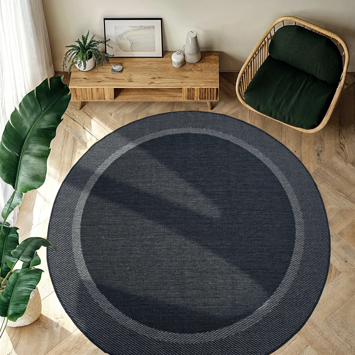 Tappeto rotondo - Indoor/Outdoor Alta (antracite)