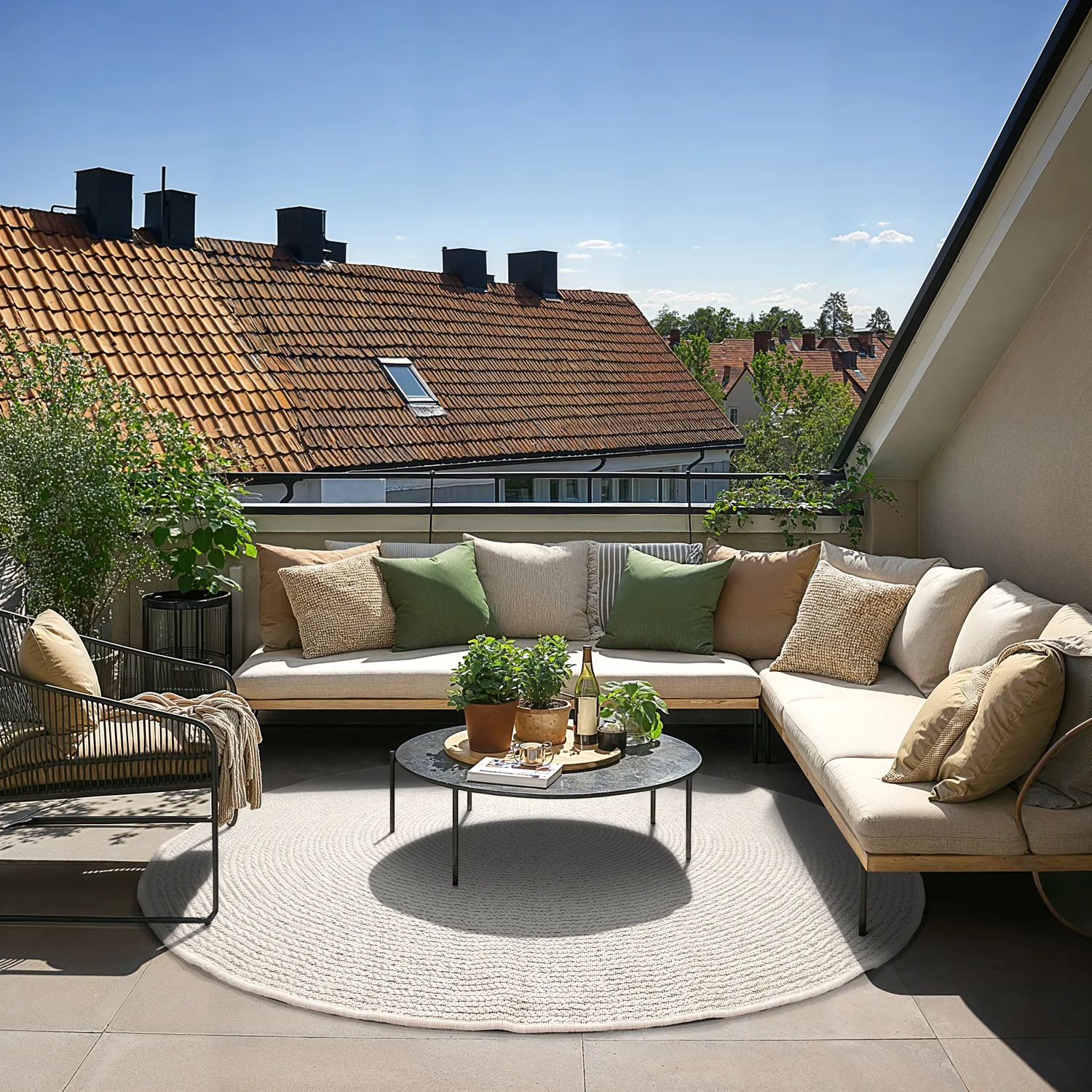 Tappeto rotondo - Indoor/Outdoor Arlo (bianco)