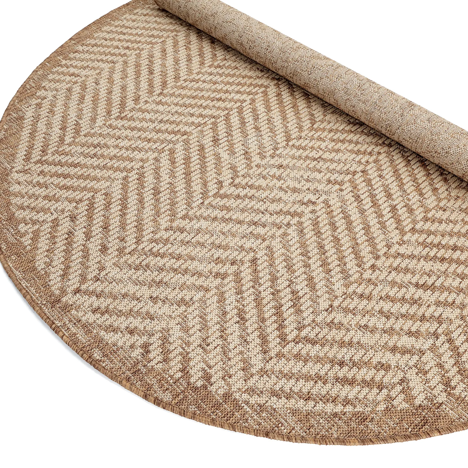 Tappeto rotondo - Indoor/Outdoor Donora (marrone)