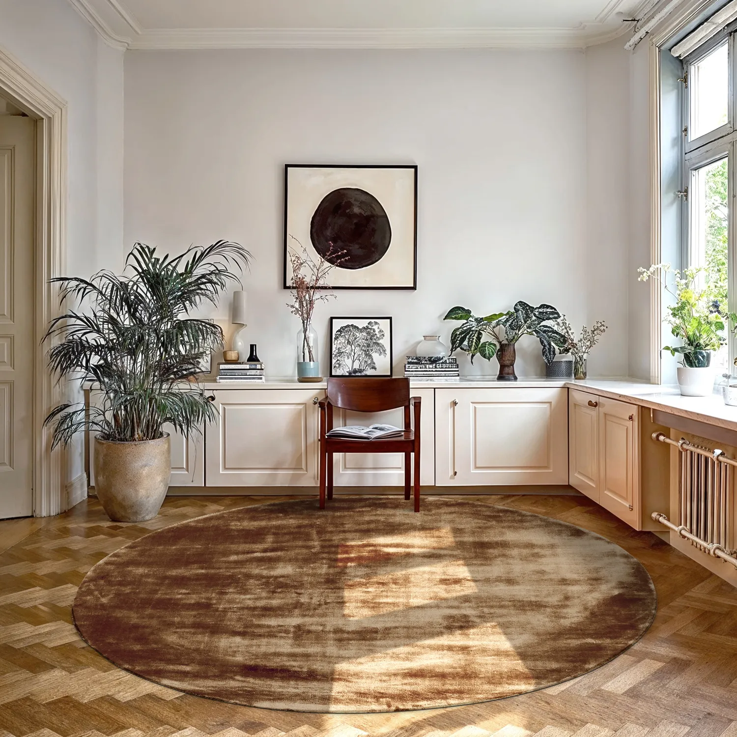 Tappeto rotondo - Jodhpur Special Luxury Edition (marrone)