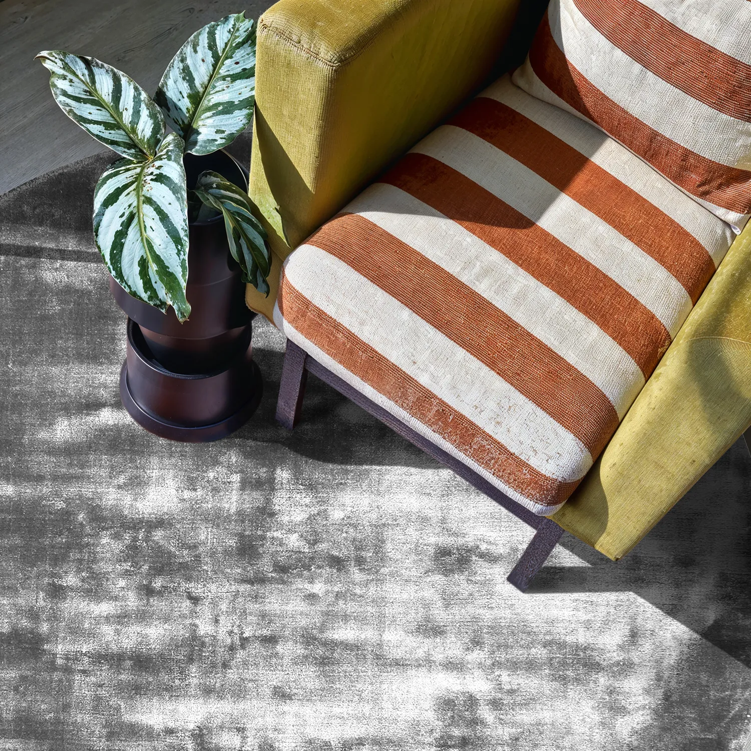 Tappeto rotondo - Jodhpur Special Luxury Edition Viscosa (grigio)