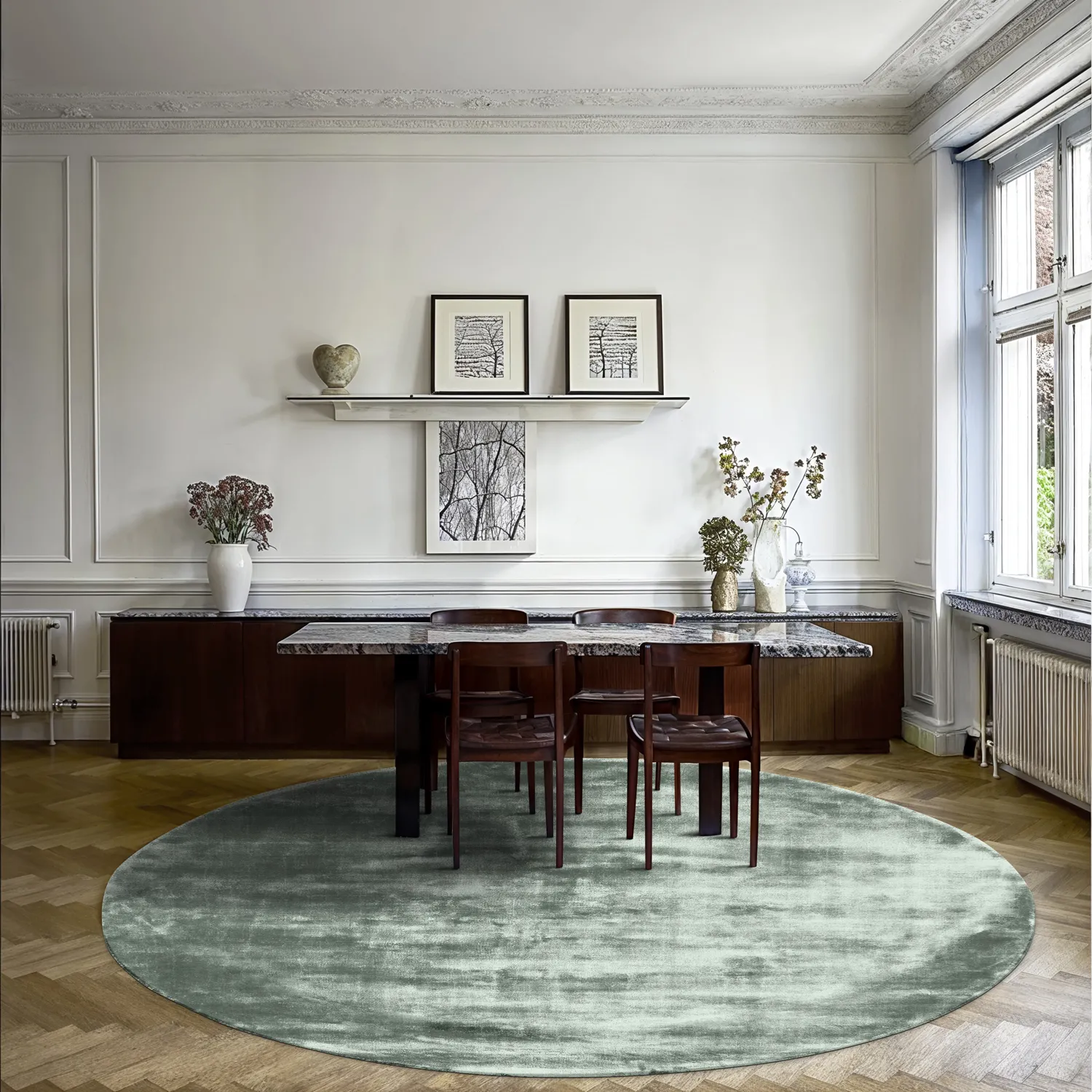 Tappeto rotondo - Jodhpur Special Luxury Edition (verde)