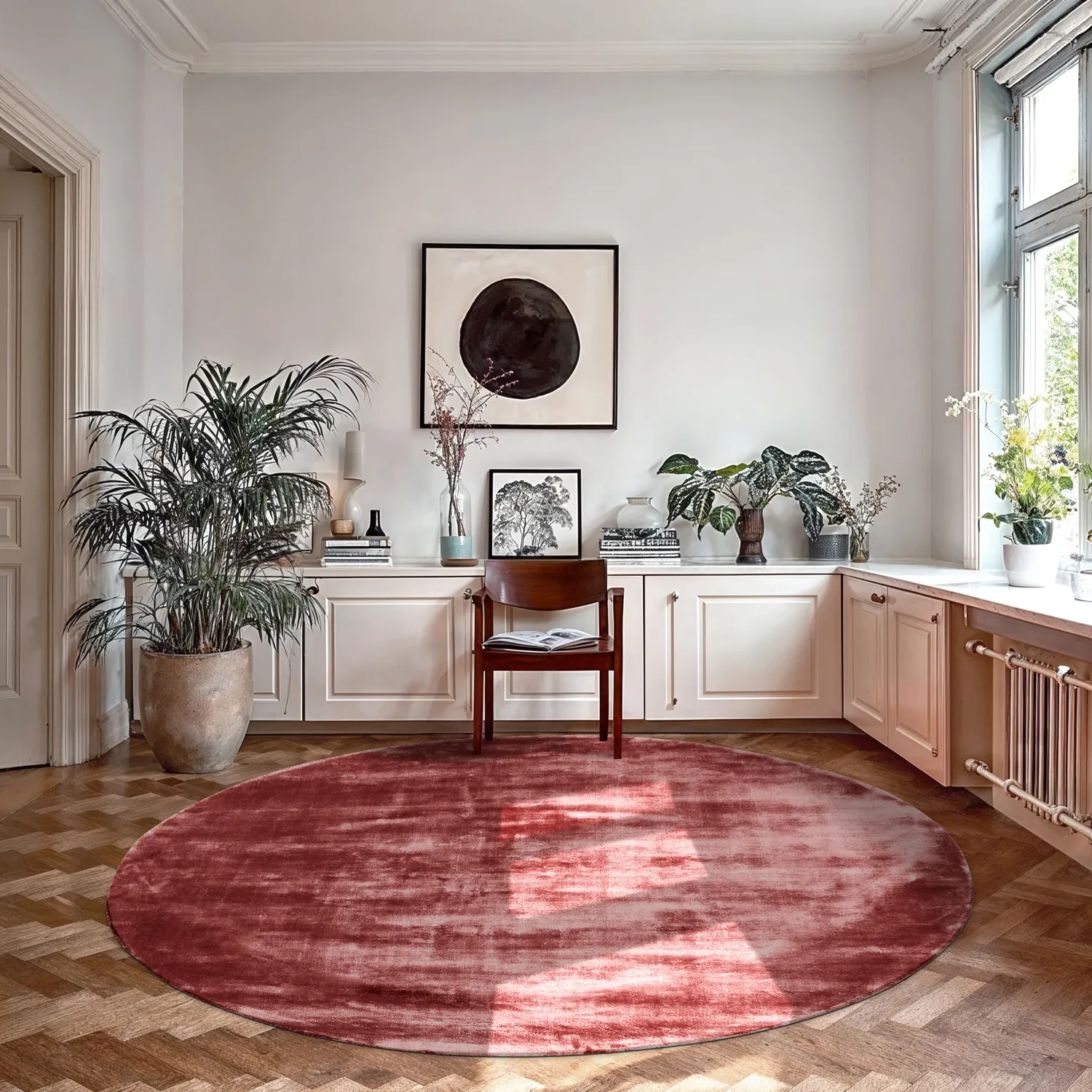 Tappeto rotondo - Jodhpur Special Luxury Edition (borgogna)