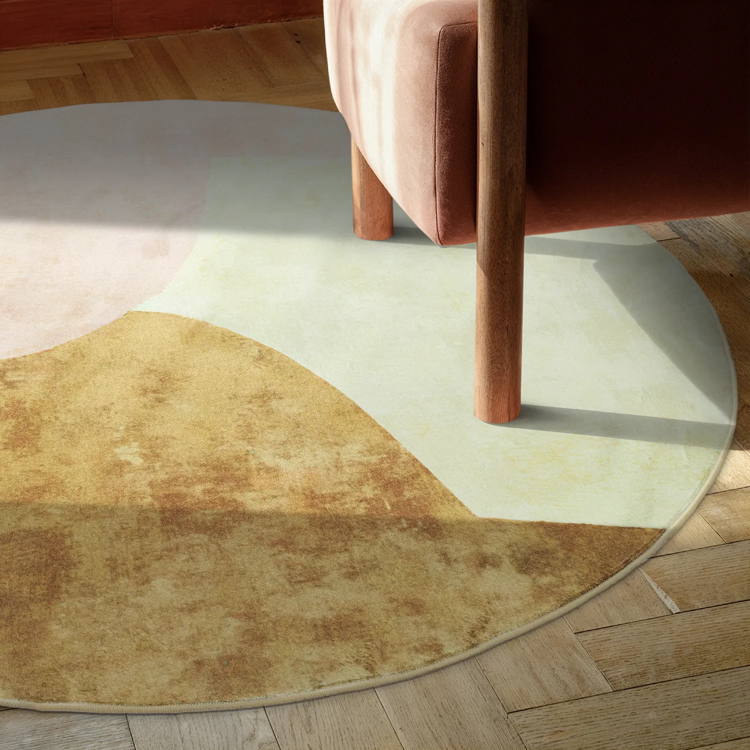 Tappeto rotondo - Lazio (beige/rosa)