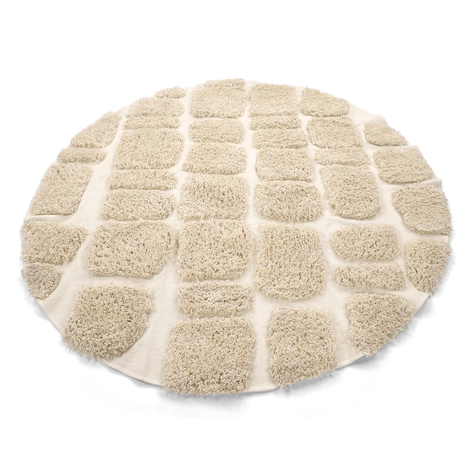 Tappeto rotondo - Otranto Natural Cotton Shaggy (bianco)