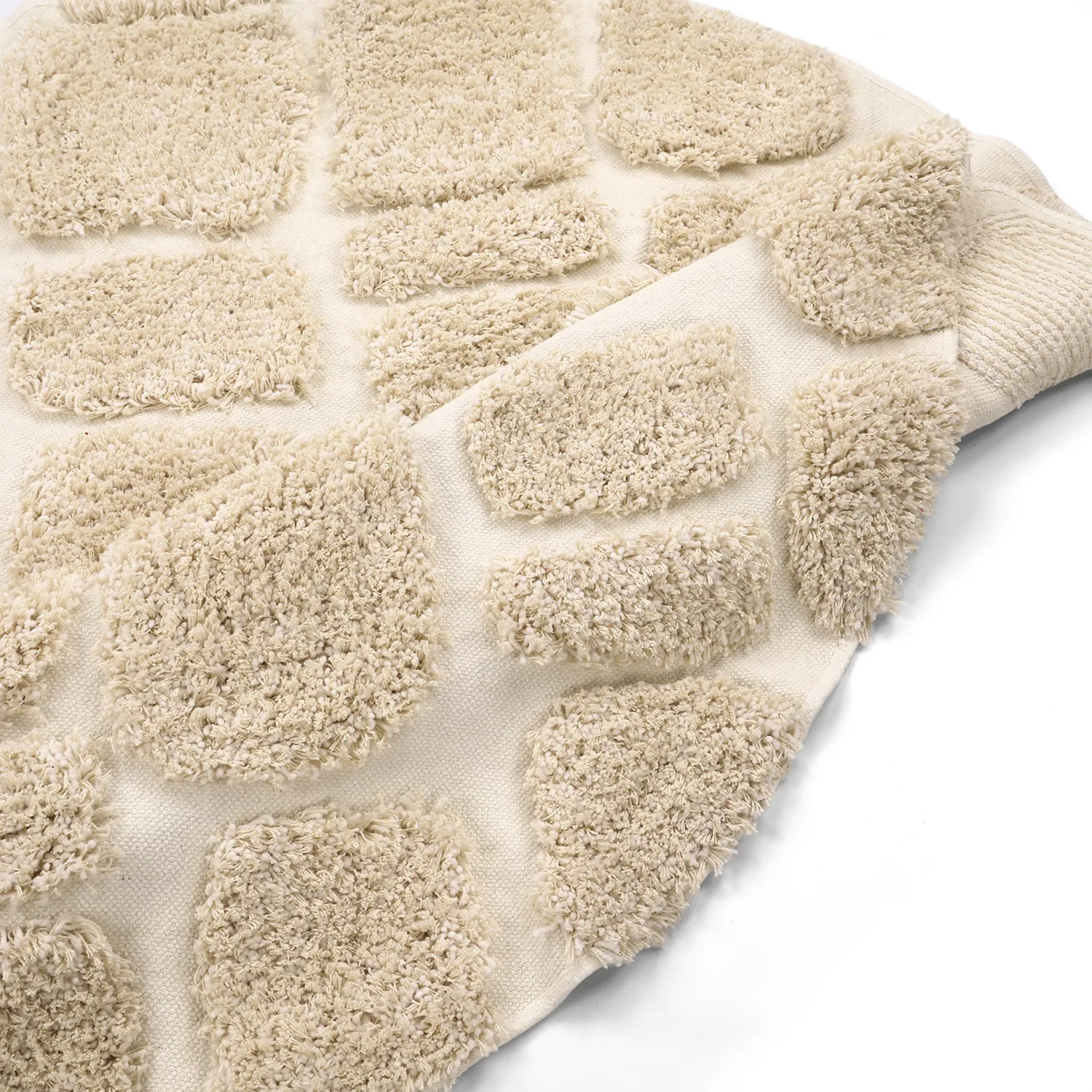 Tappeto rotondo - Otranto Natural Cotton Shaggy (bianco)