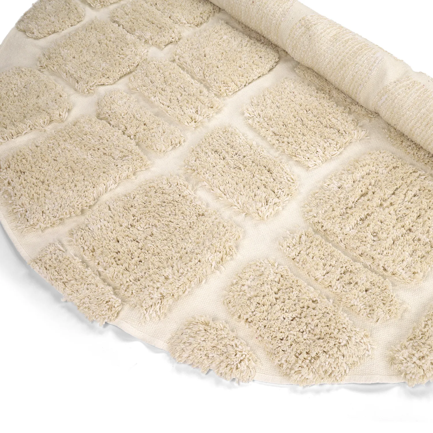 Tappeto rotondo - Otranto Natural Cotton Shaggy (bianco)