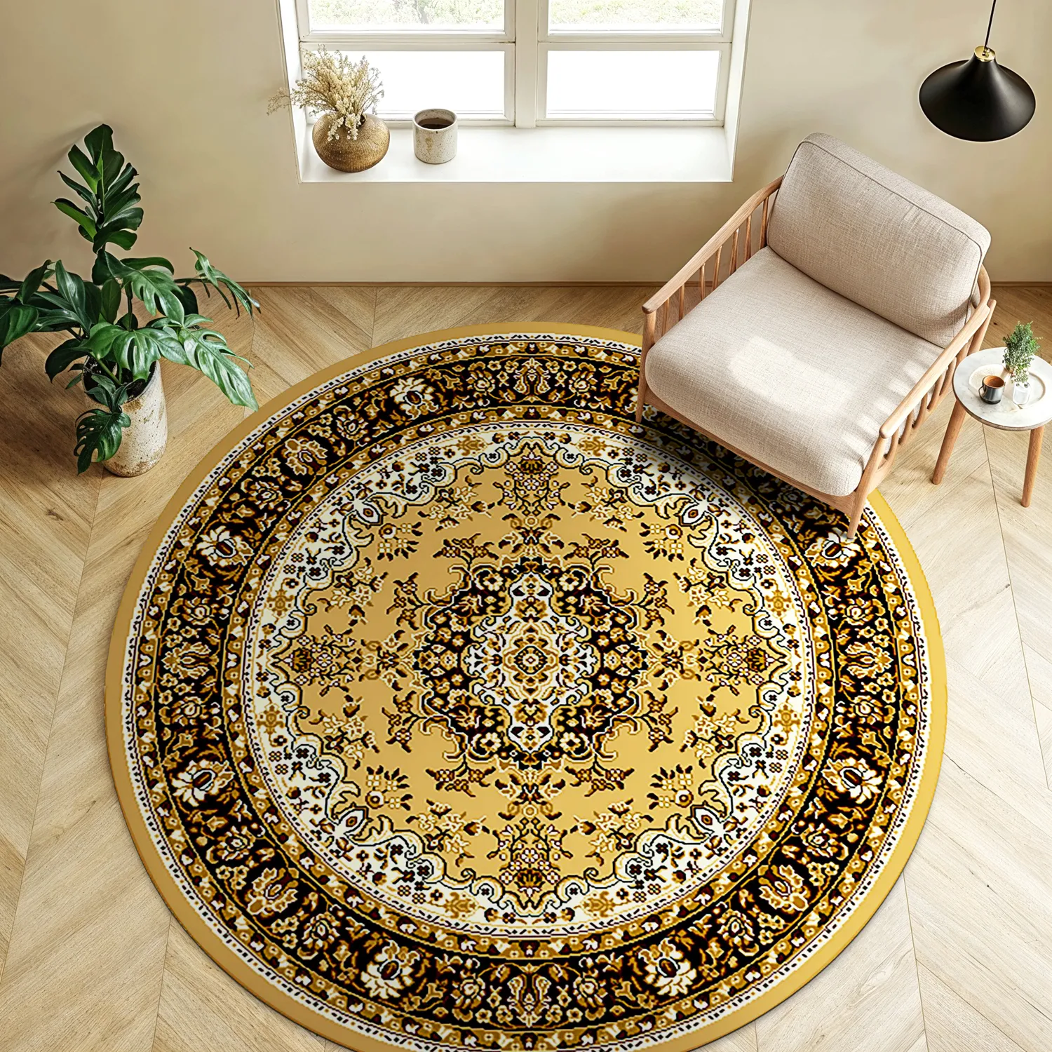 Tappeto rotondo - Peking (oro)
