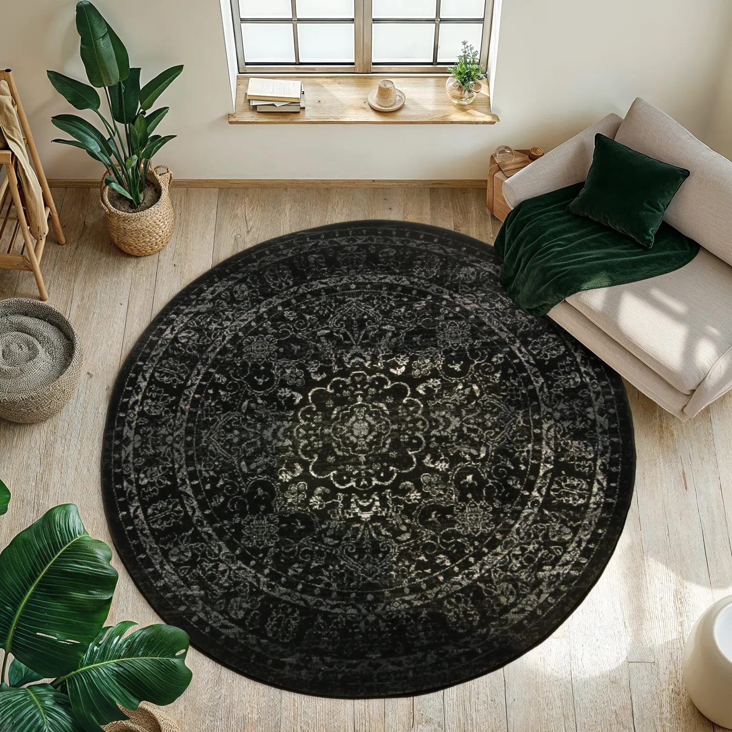 Tappeto rotondo - Peking Noble (nero)