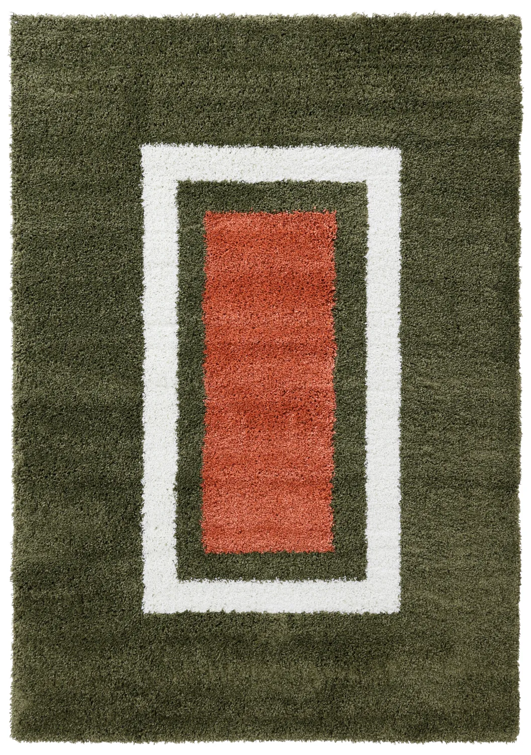 Tappeto A Pelo Lungo - Alsace (verde/bianco/arancione)