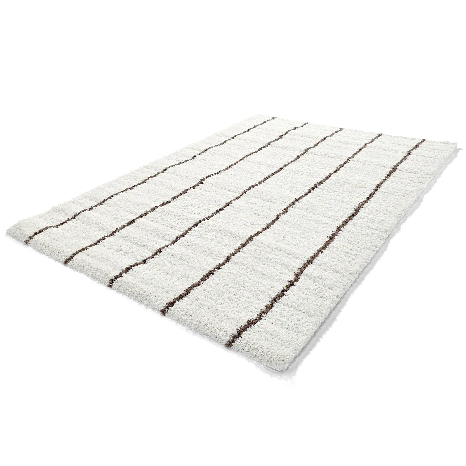 Tappeto A Pelo Lungo - Eze (bianco/marrone)