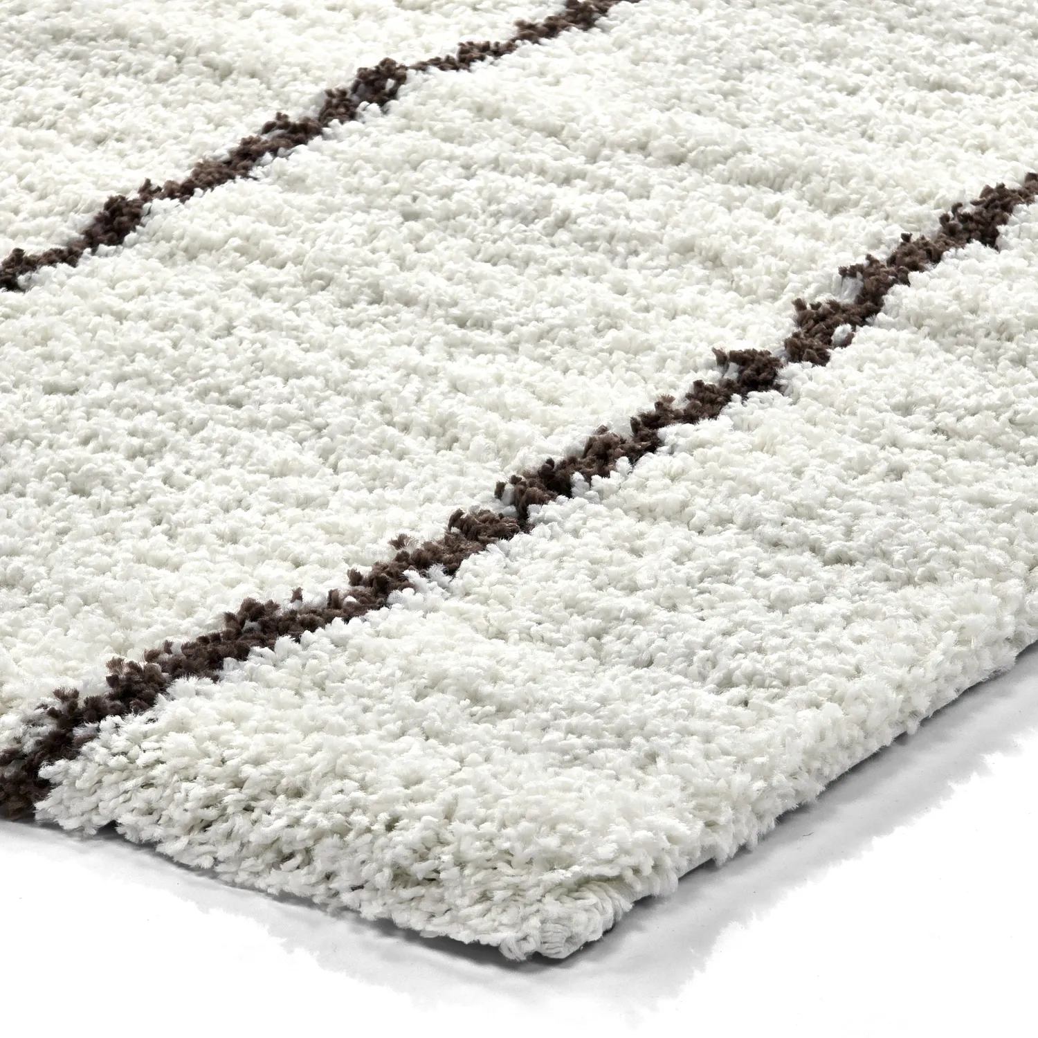 Tappeto A Pelo Lungo - Eze (bianco/marrone)