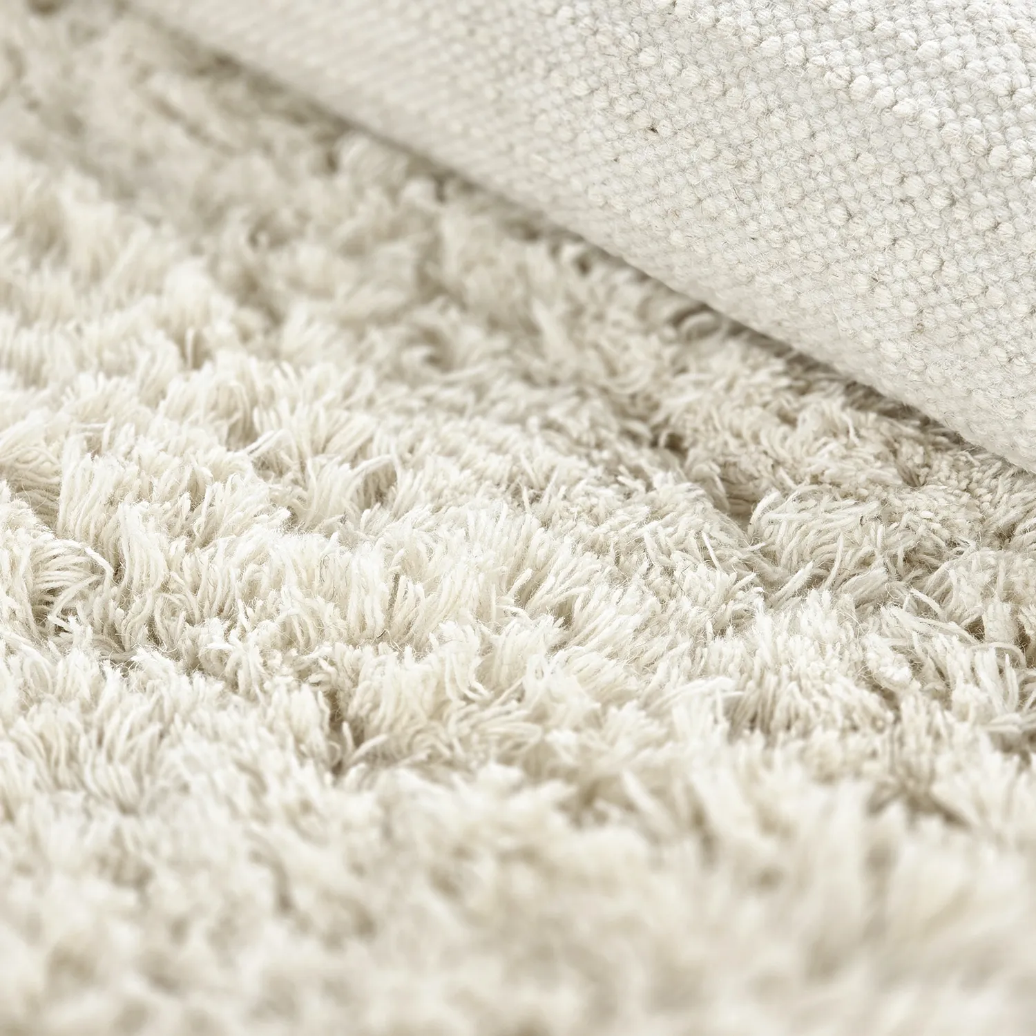 Tappeto A Pelo Lungo - Fassale Hand Woven Wool Shaggy (bianco)