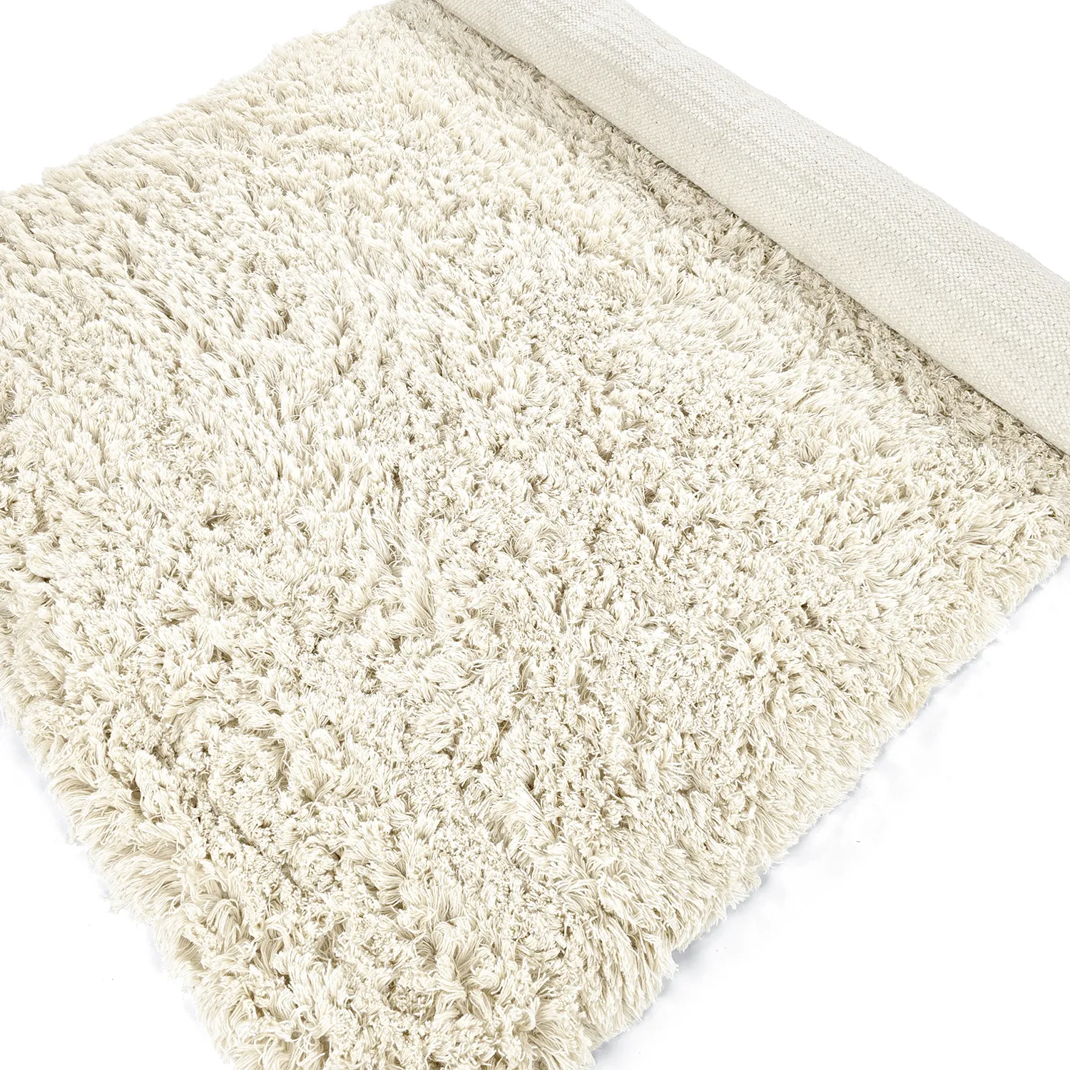 Tappeto A Pelo Lungo - Fassale Hand Woven Wool Shaggy (bianco)