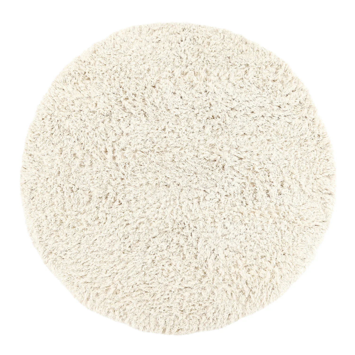 Tappeto rotondo - Fassale Hand Woven Wool Shaggy (bianco)