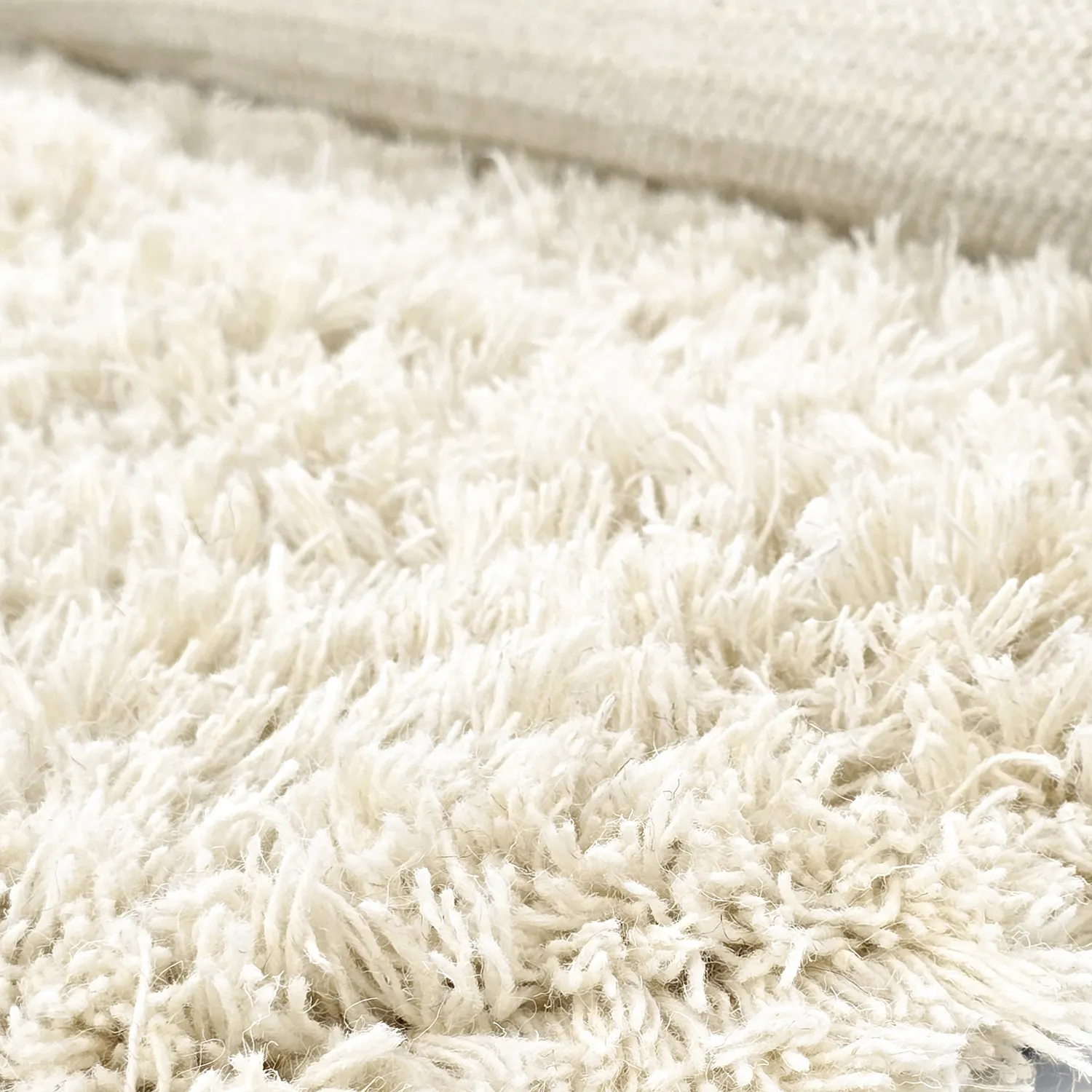 Tappeto rotondo - Fassale Hand Woven Wool Shaggy (bianco)