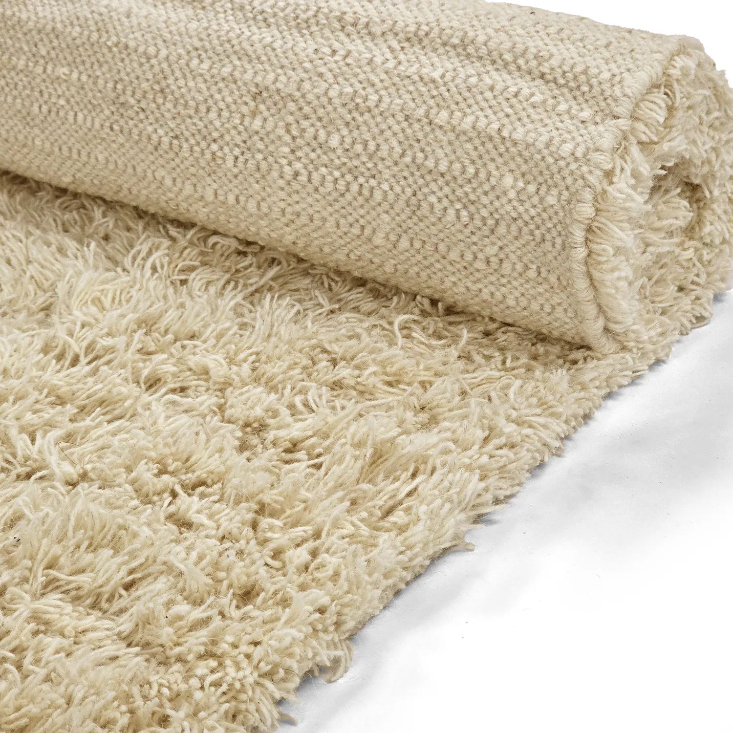 Tappeto A Pelo Lungo - Melilla Hand Woven Wool Shaggy (natura)