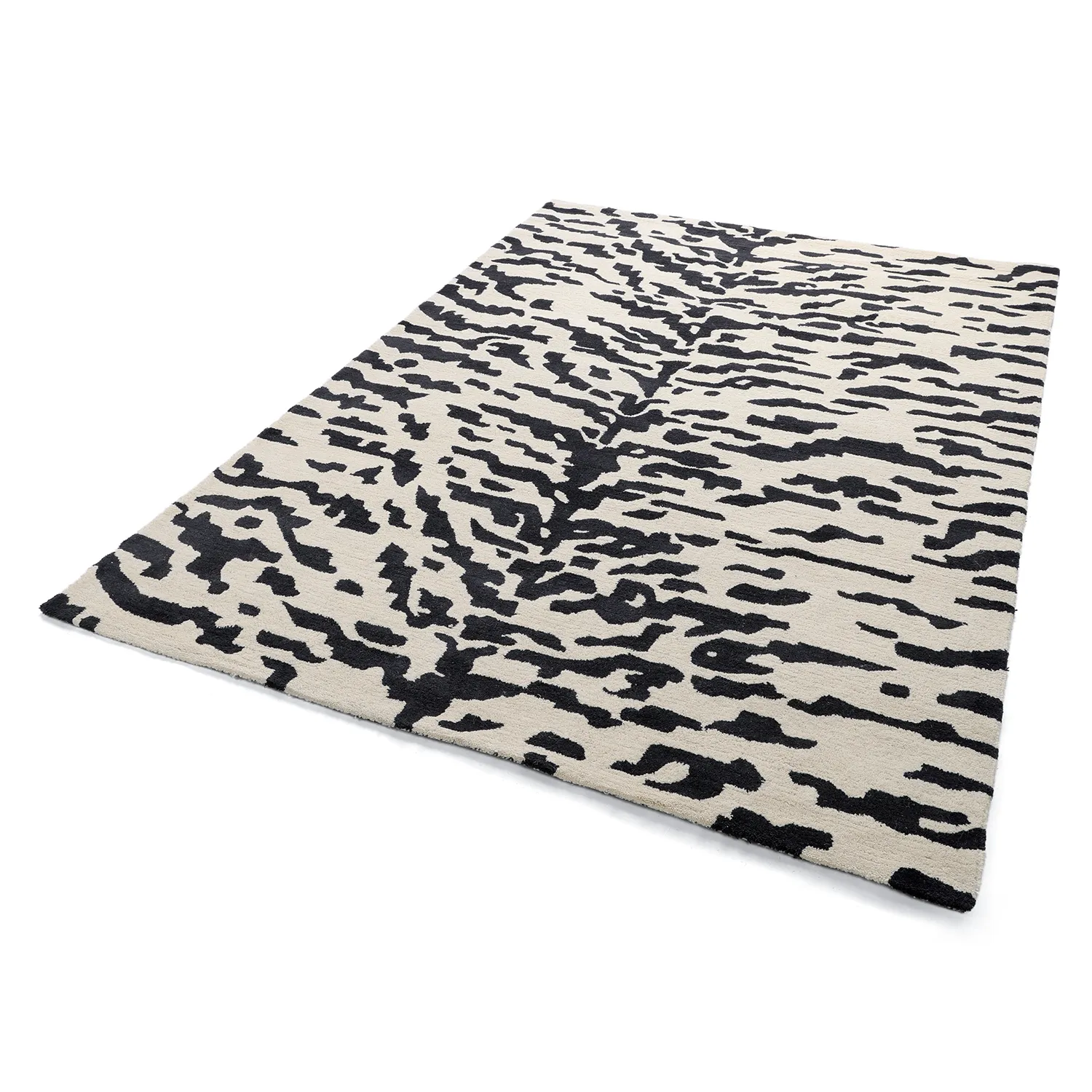 Tappeto A Pelo Lungo - Zebra Tufted Wool Premium (bianco/nero)