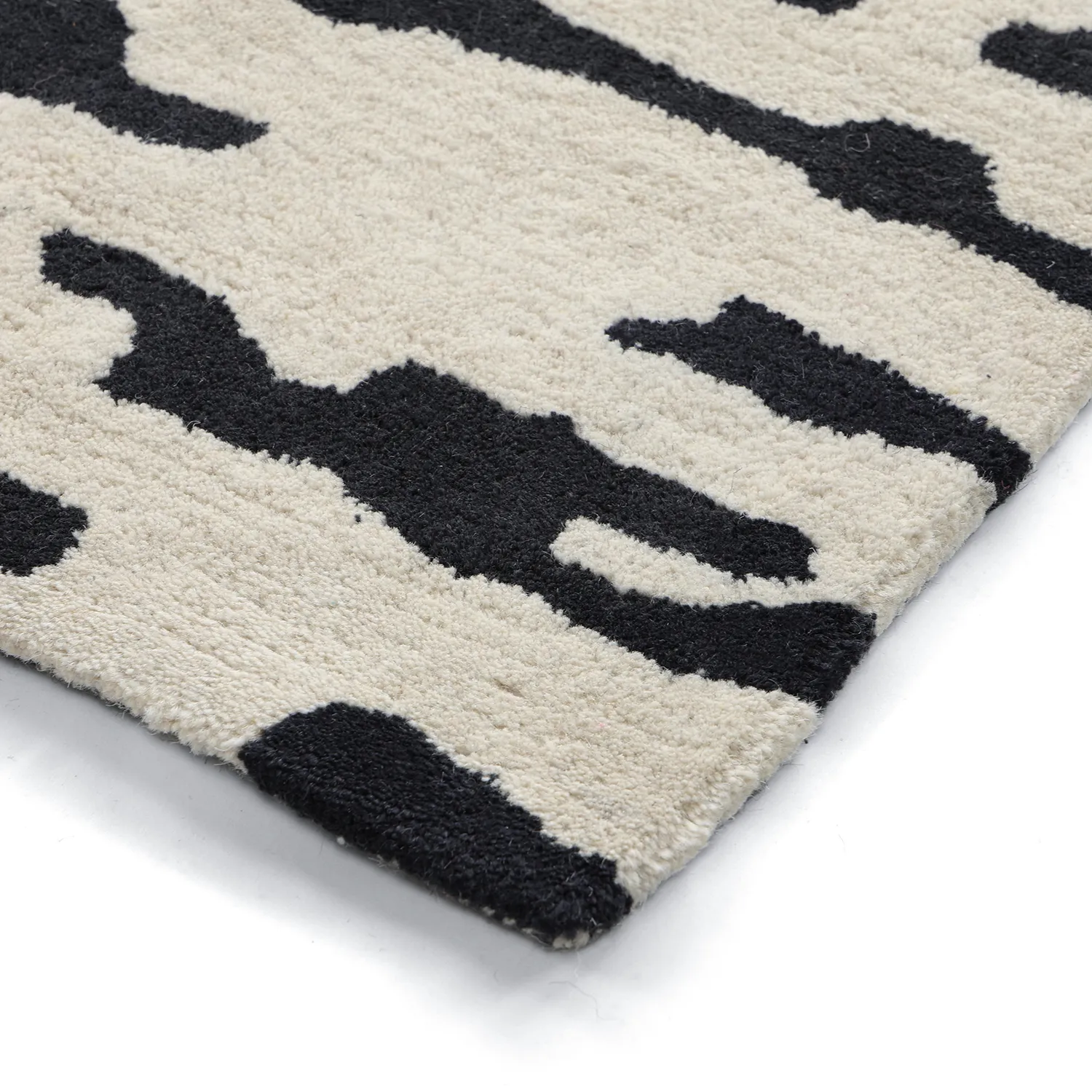 Tappeto A Pelo Lungo - Zebra Tufted Wool Premium (bianco/nero)