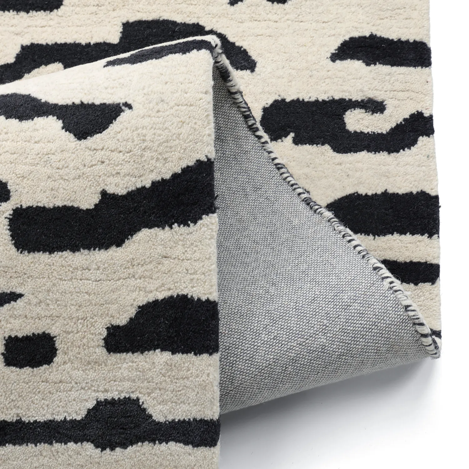 Tappeto A Pelo Lungo - Zebra Tufted Wool Premium (bianco/nero)