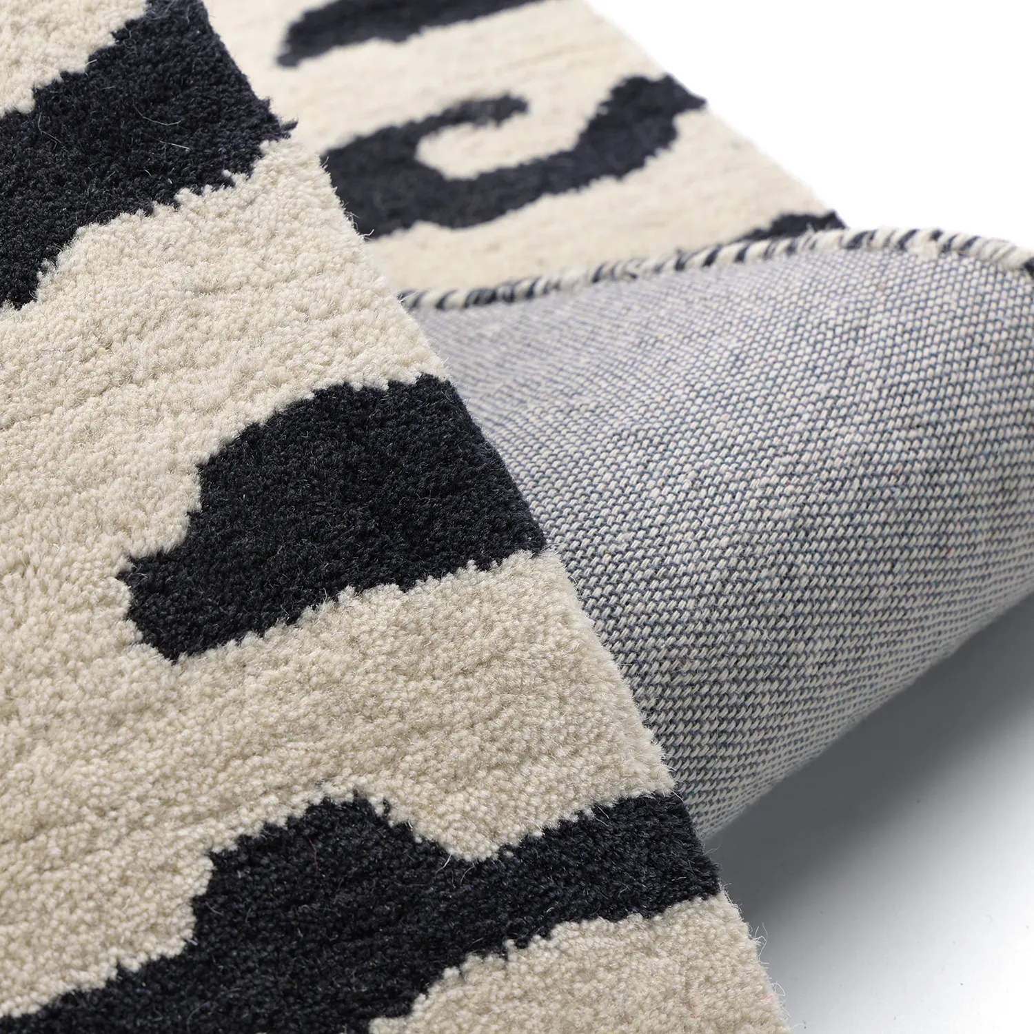 Tappeto A Pelo Lungo - Zebra Tufted Wool Premium (bianco/nero)