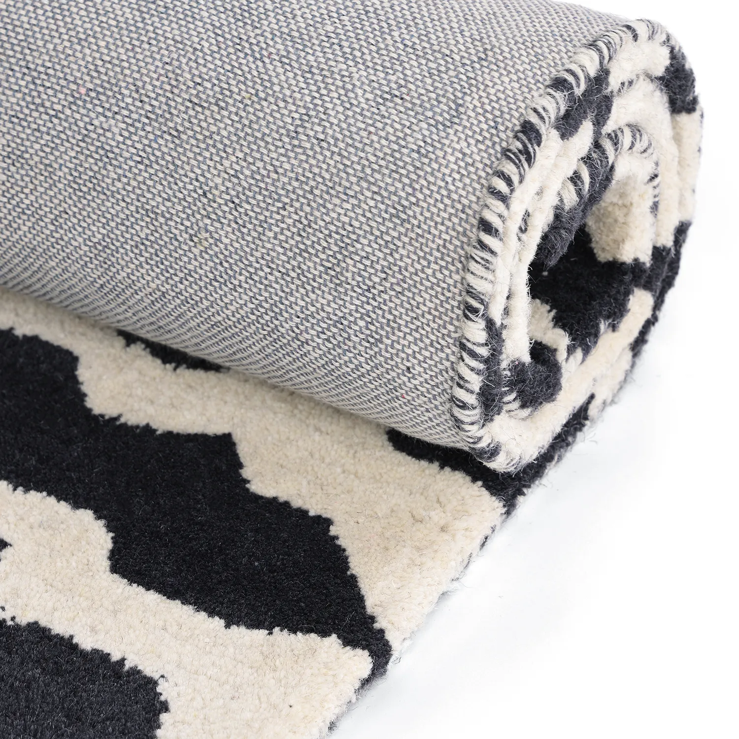 Tappeto A Pelo Lungo - Zebra Tufted Wool Premium (bianco/nero)