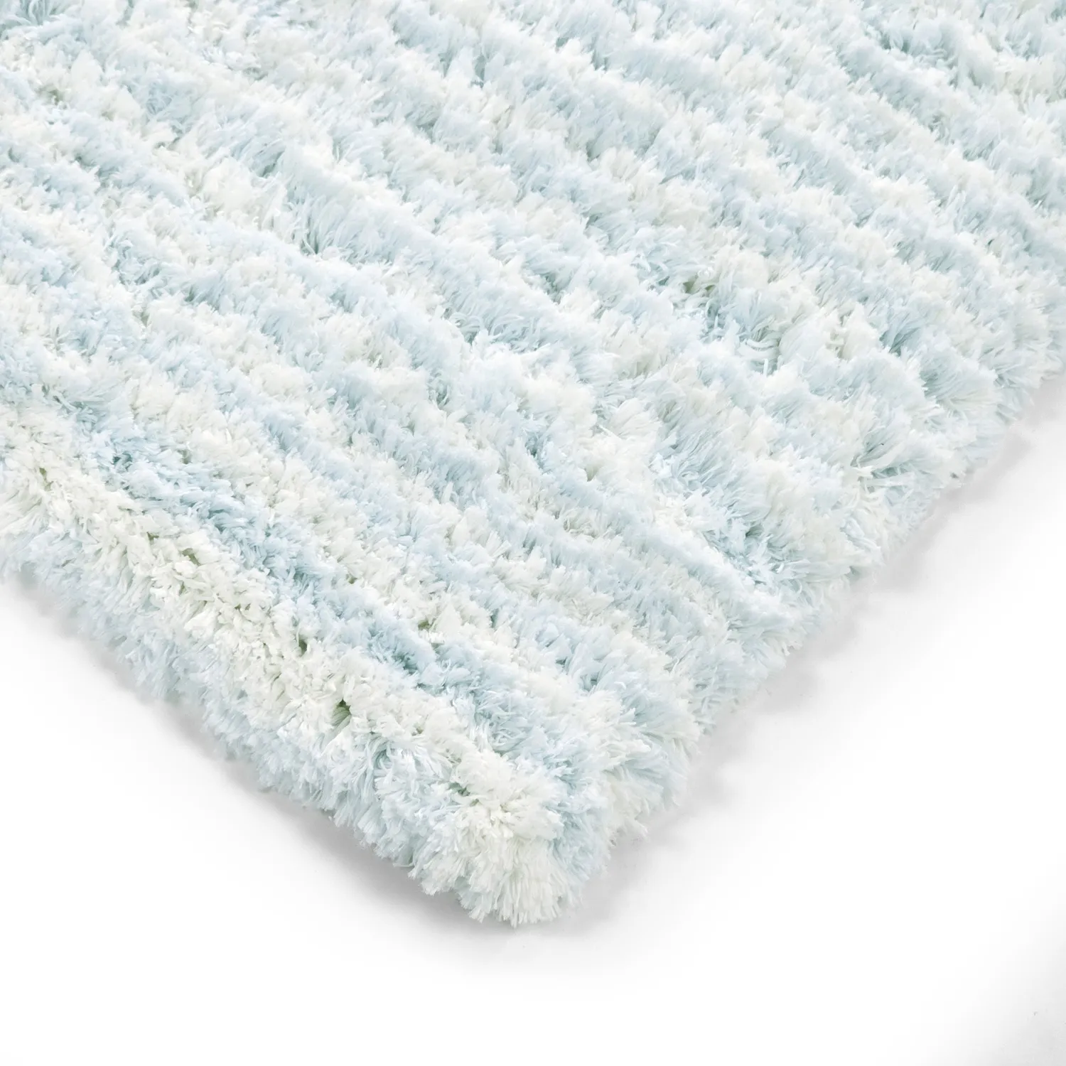 Tappeto A Pelo Lungo - Aden (azzurro/bianco)