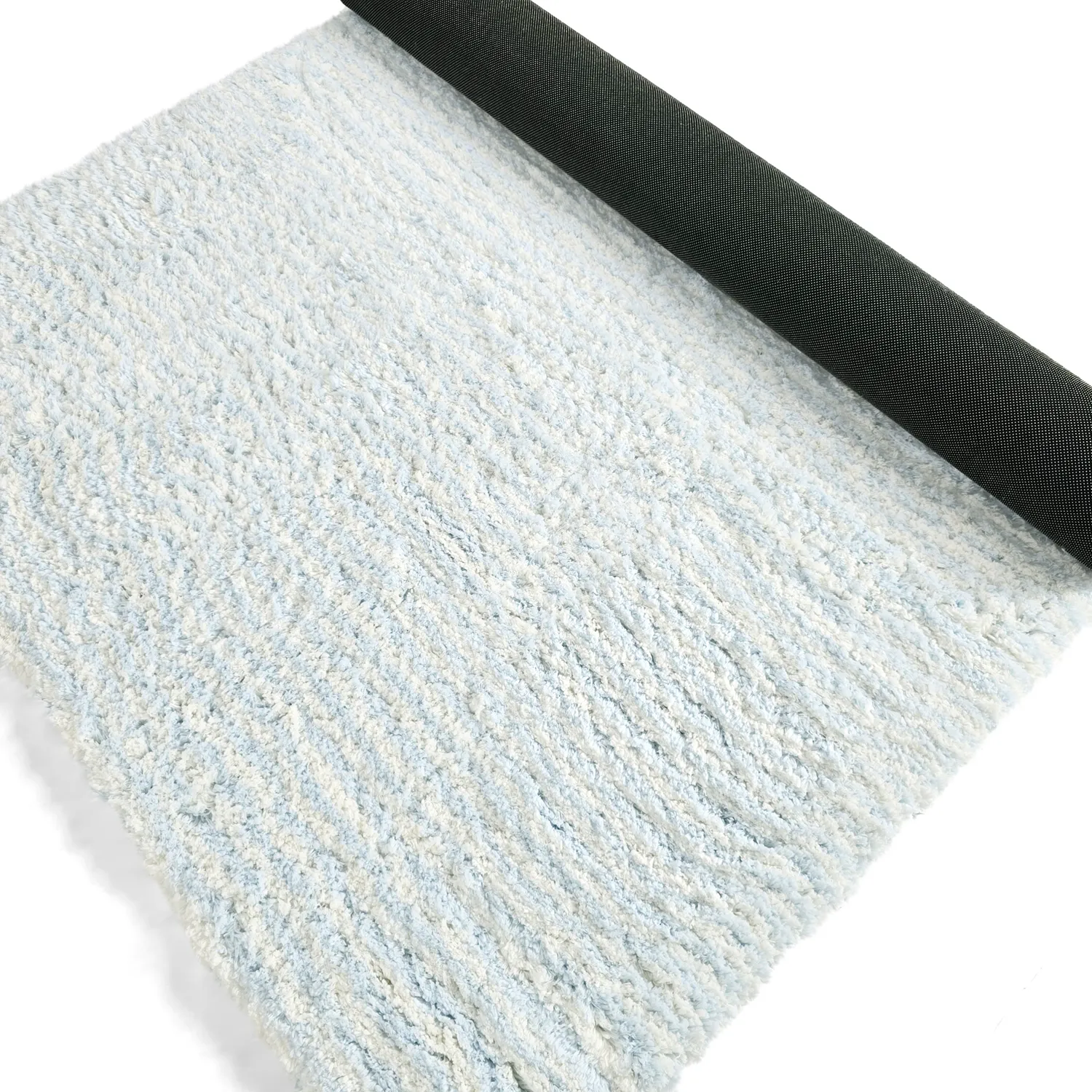 Tappeto A Pelo Lungo - Aden (azzurro/bianco)